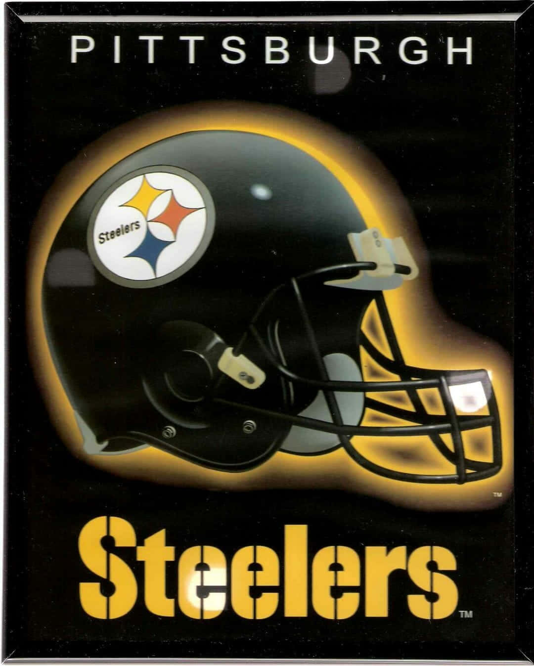 Pittsburgh Steelers, glossy black football helmet, gold trim, HD Phone Wallpaper