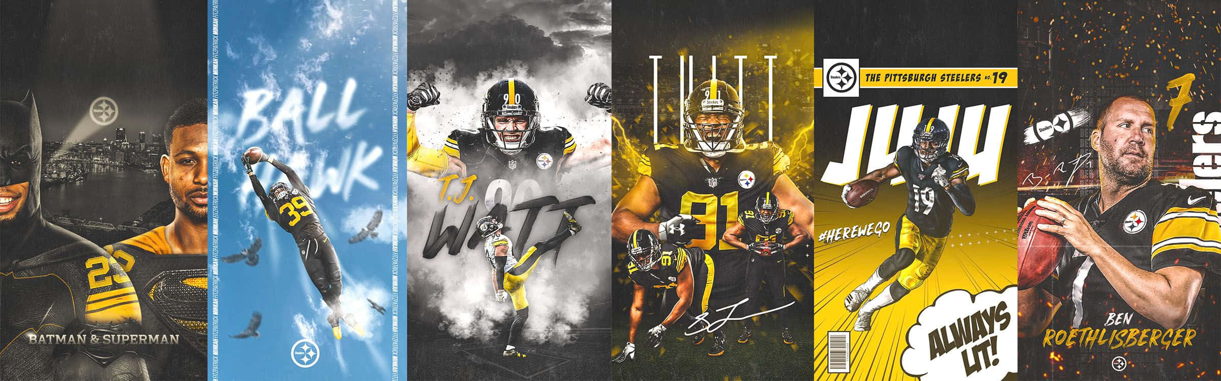 Pittsburgh Steelers, football players, action poses, Full HD Desktop Wallpaper