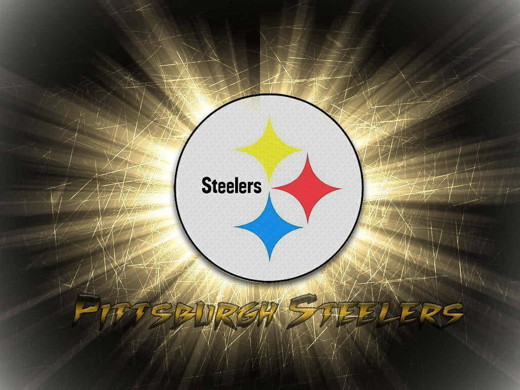 Pittsburgh Steelers Logo, golden light, dark background, SD Desktop Wallpaper