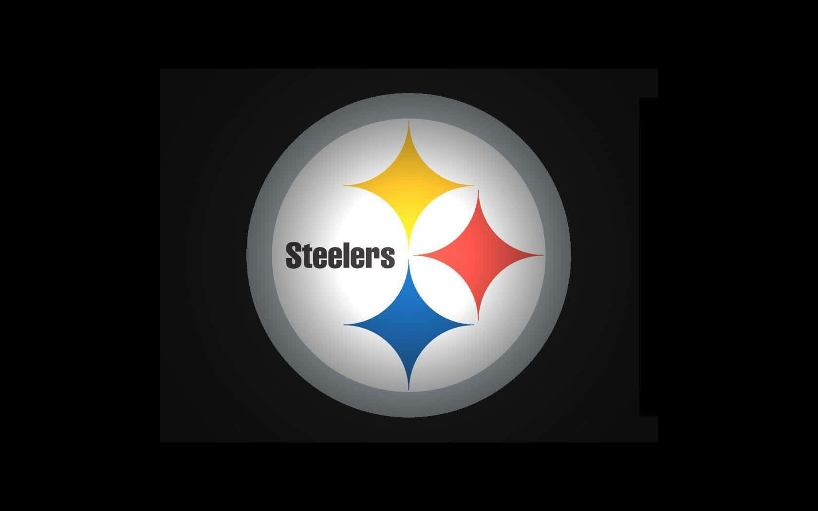 Pittsburgh Steelers Logo, yellow red and blue starbursts, silver football, HD Desktop Wallpaper