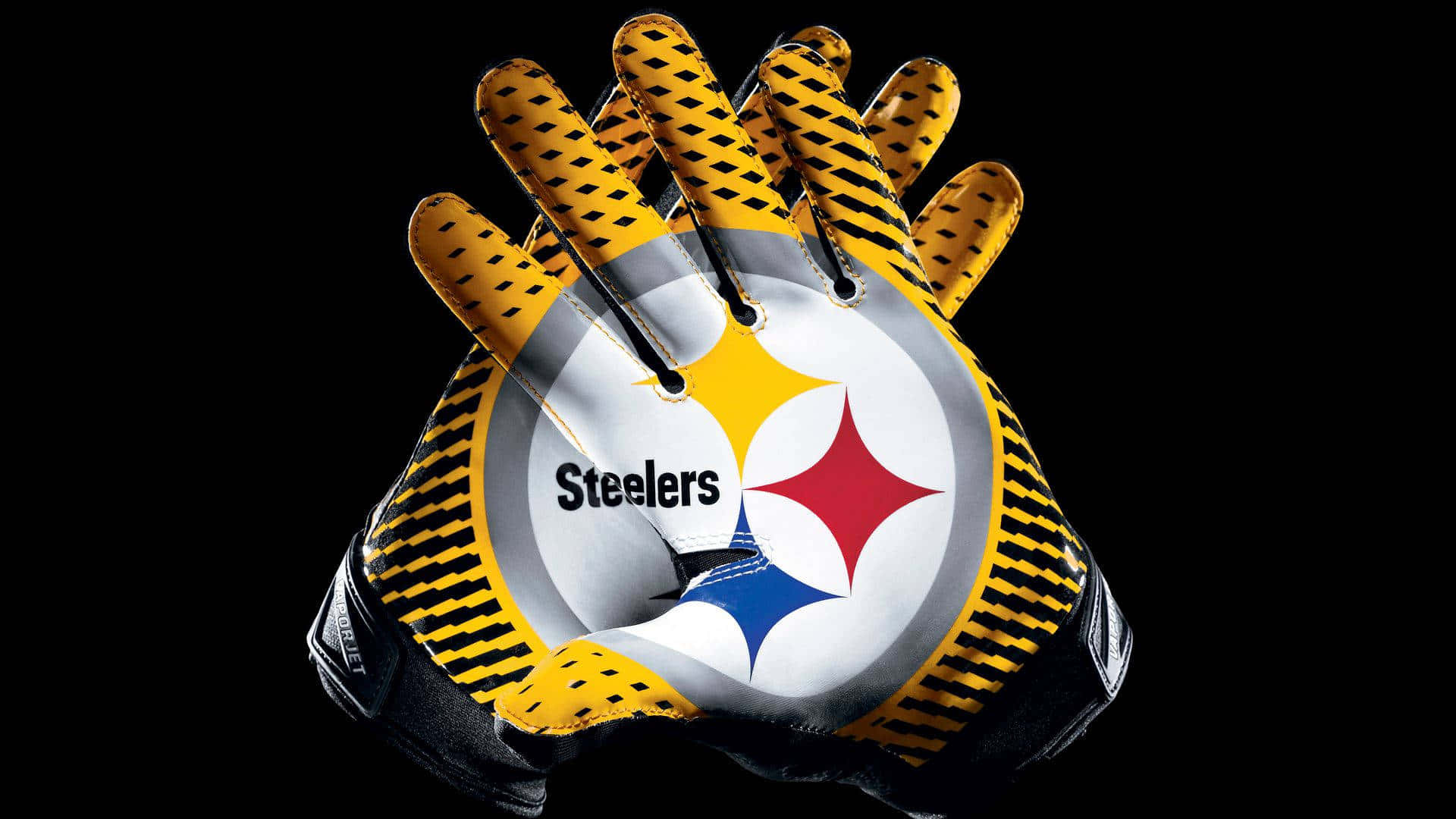 Pittsburgh Steelers, Pittsburgh Steelers logo, football gloves, Full HD Desktop Wallpaper