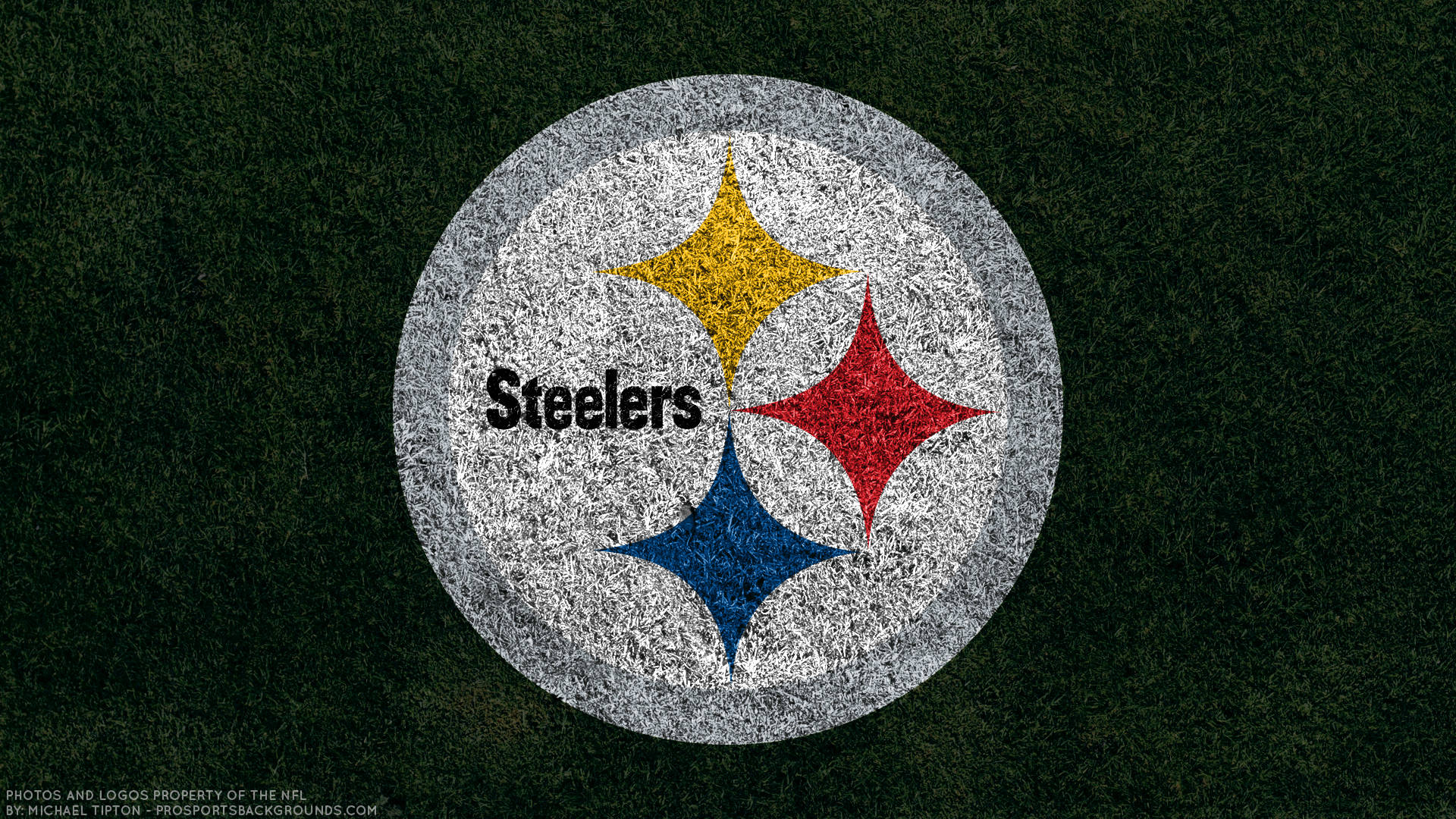 Pittsburgh Steelers, logo, dark green grass, Full HD Desktop Wallpaper
