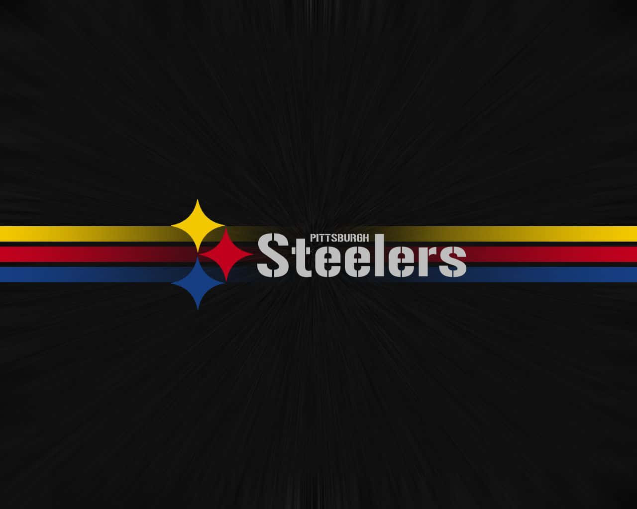 Pittsburgh Steelers logo, black background, radiating lines, HD Desktop Wallpaper