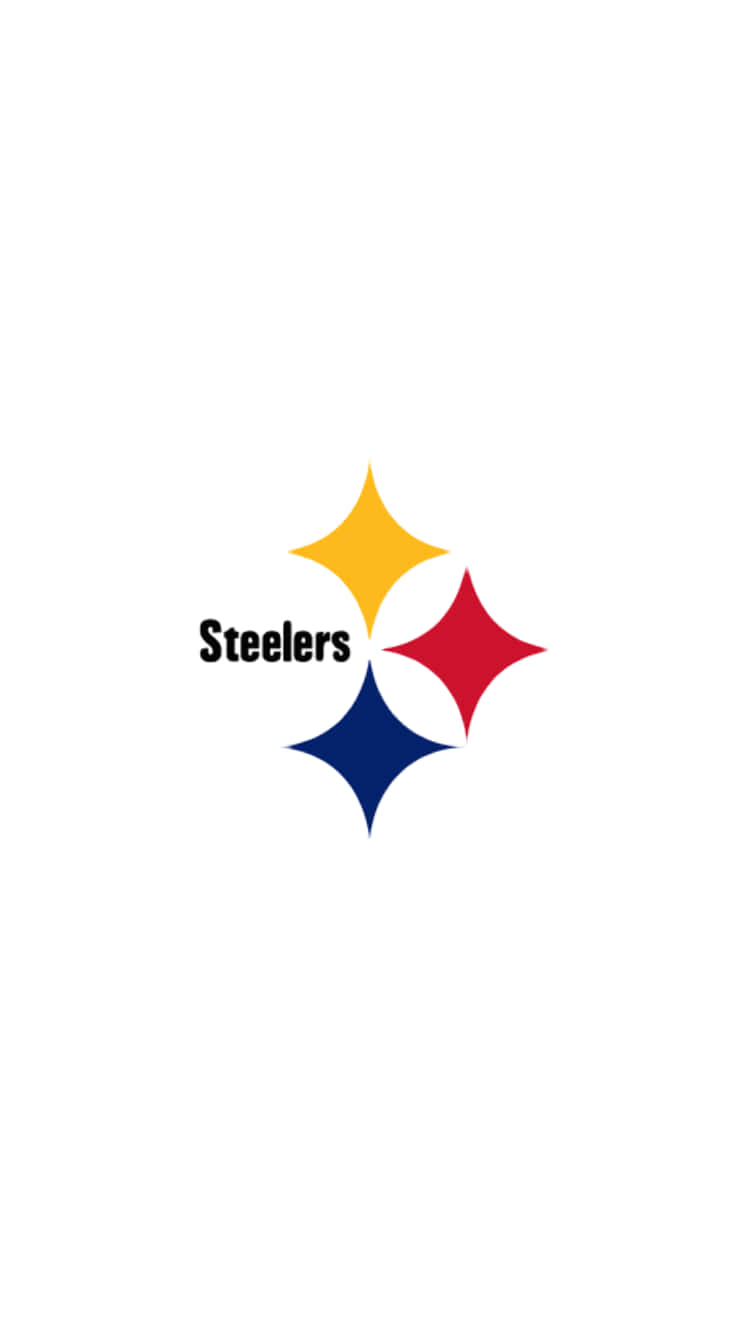 Pittsburgh Steelers Logo, yellow red and blue starburst design, plain white background, HD Phone Wallpaper