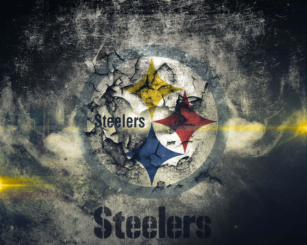 Pittsburgh Steelers Logo, cracked concrete, gritty texture, SD Desktop Wallpaper