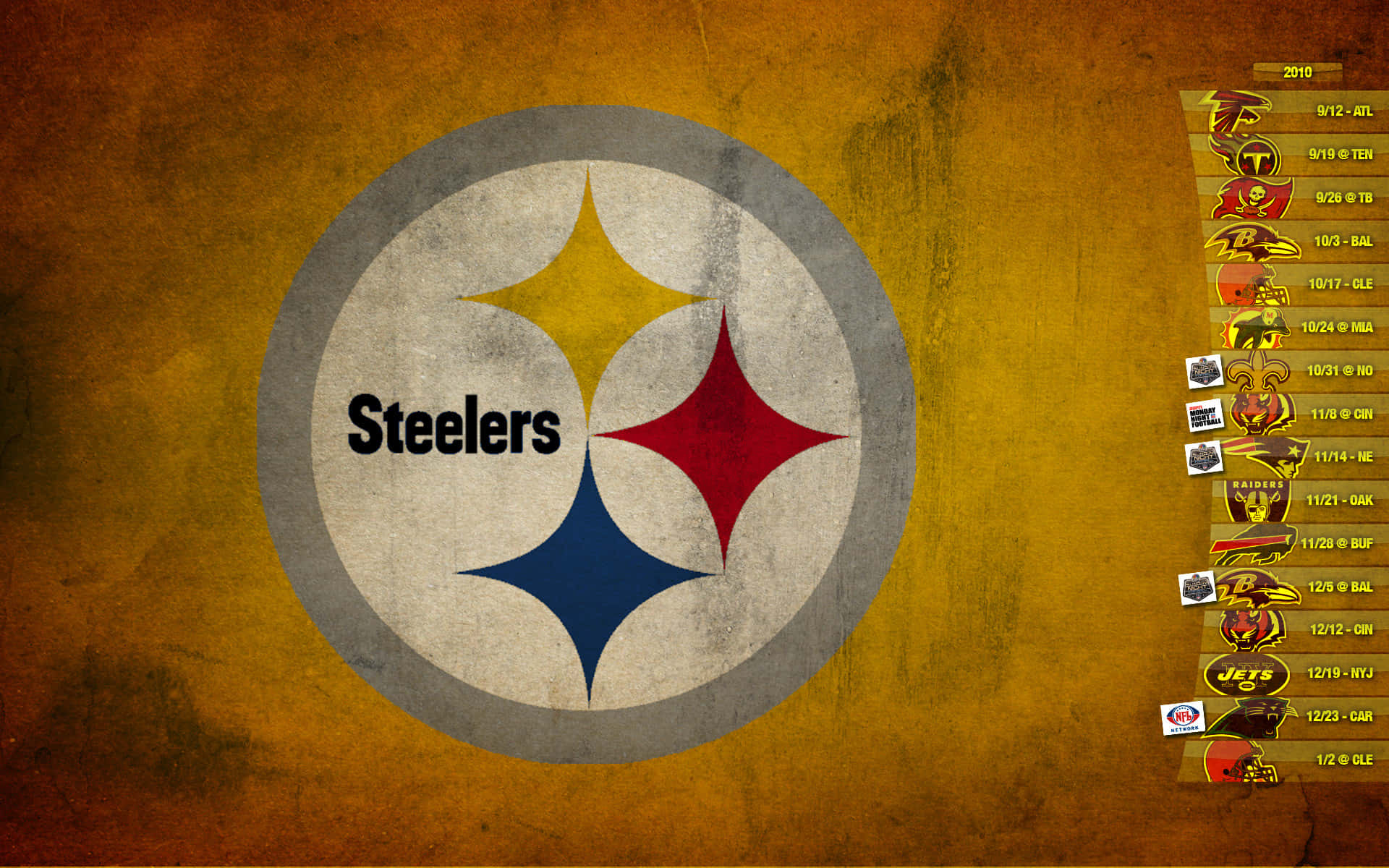 Pittsburgh Steelers, Steelers logo, golden-brown background, Full HD Desktop Wallpaper