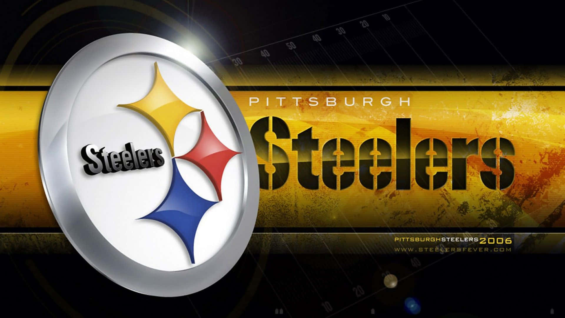 Pittsburgh Steelers, metallic silver, fiery yellow, Full HD Desktop Wallpaper