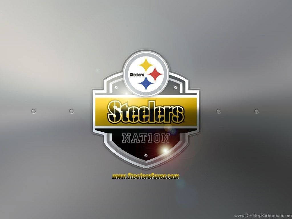 Pittsburgh Steelers, logo shield emblem, gold yellow black and white colors, SD Desktop Wallpaper