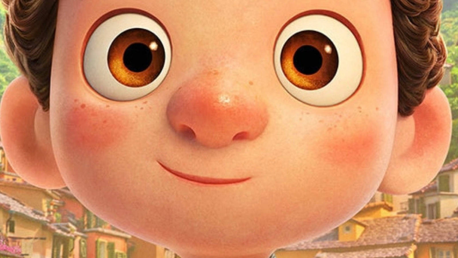 Pixar Luca, cheerful animated boy, huge brown eyes, HD Desktop Wallpaper