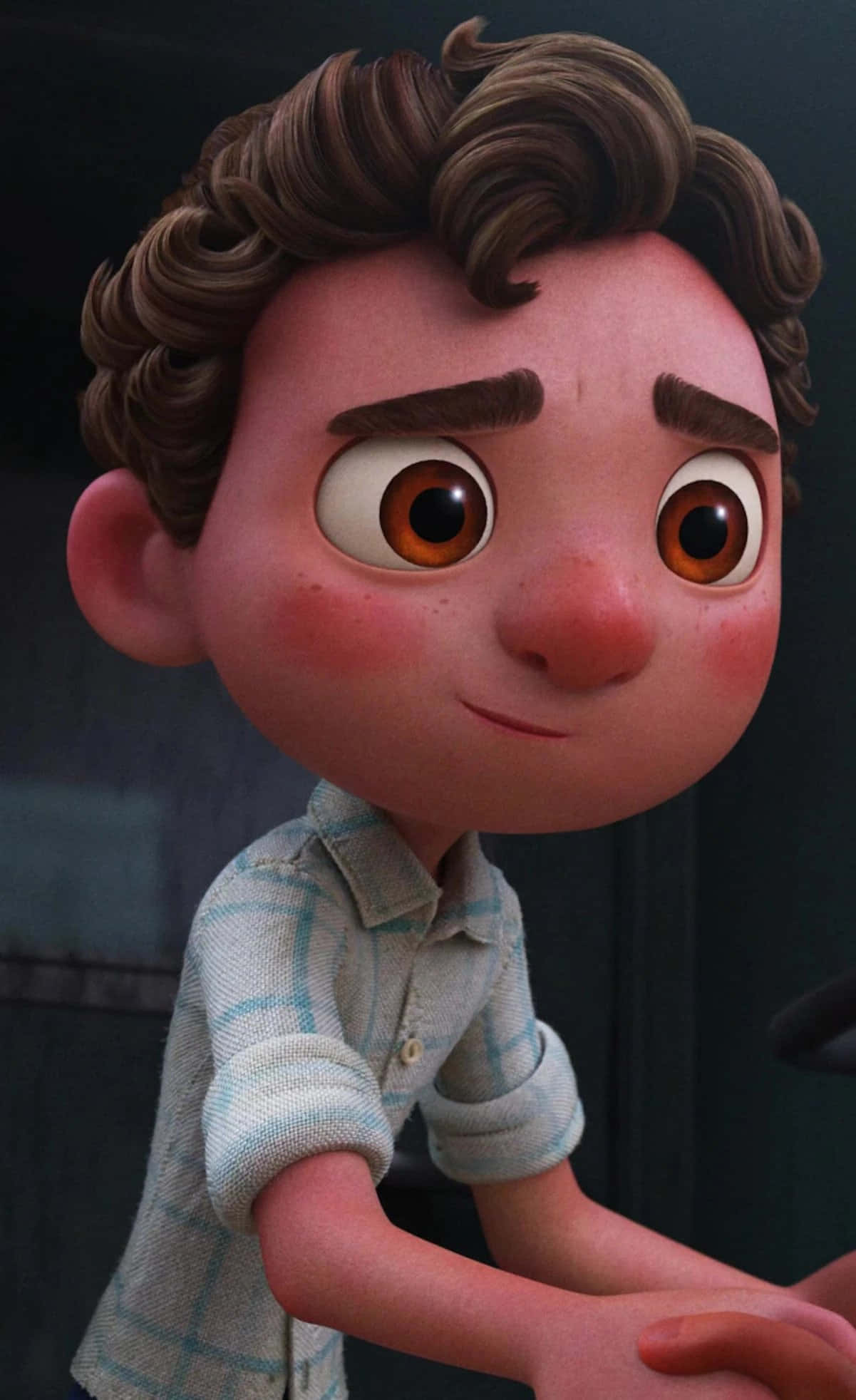 Pixar Luca, young animated boy, curly brown hair, Full HD Phone Wallpaper