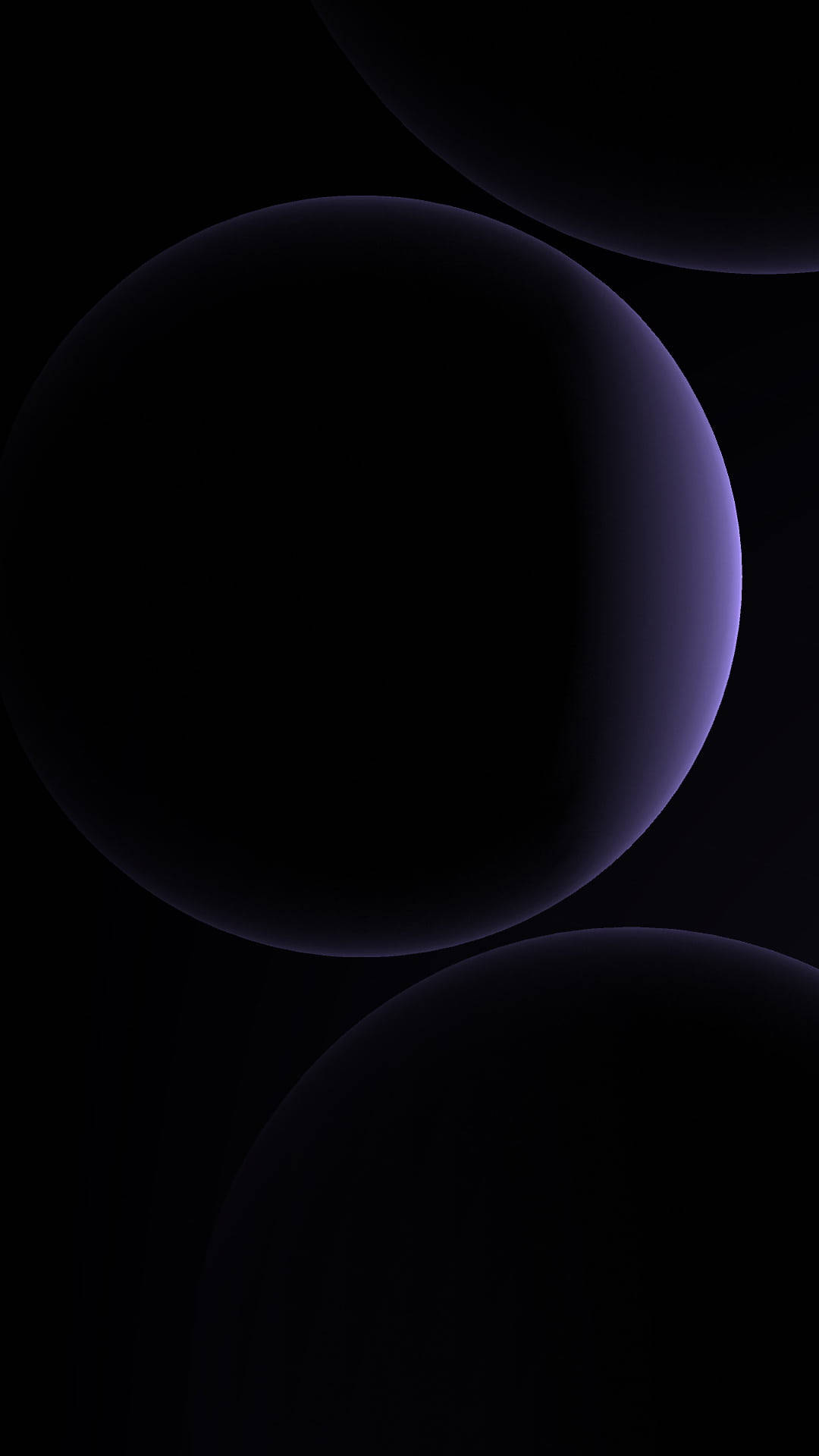 Pixel 3 XL, Dark Violet, glowing purple spheres, Full HD Phone Wallpaper