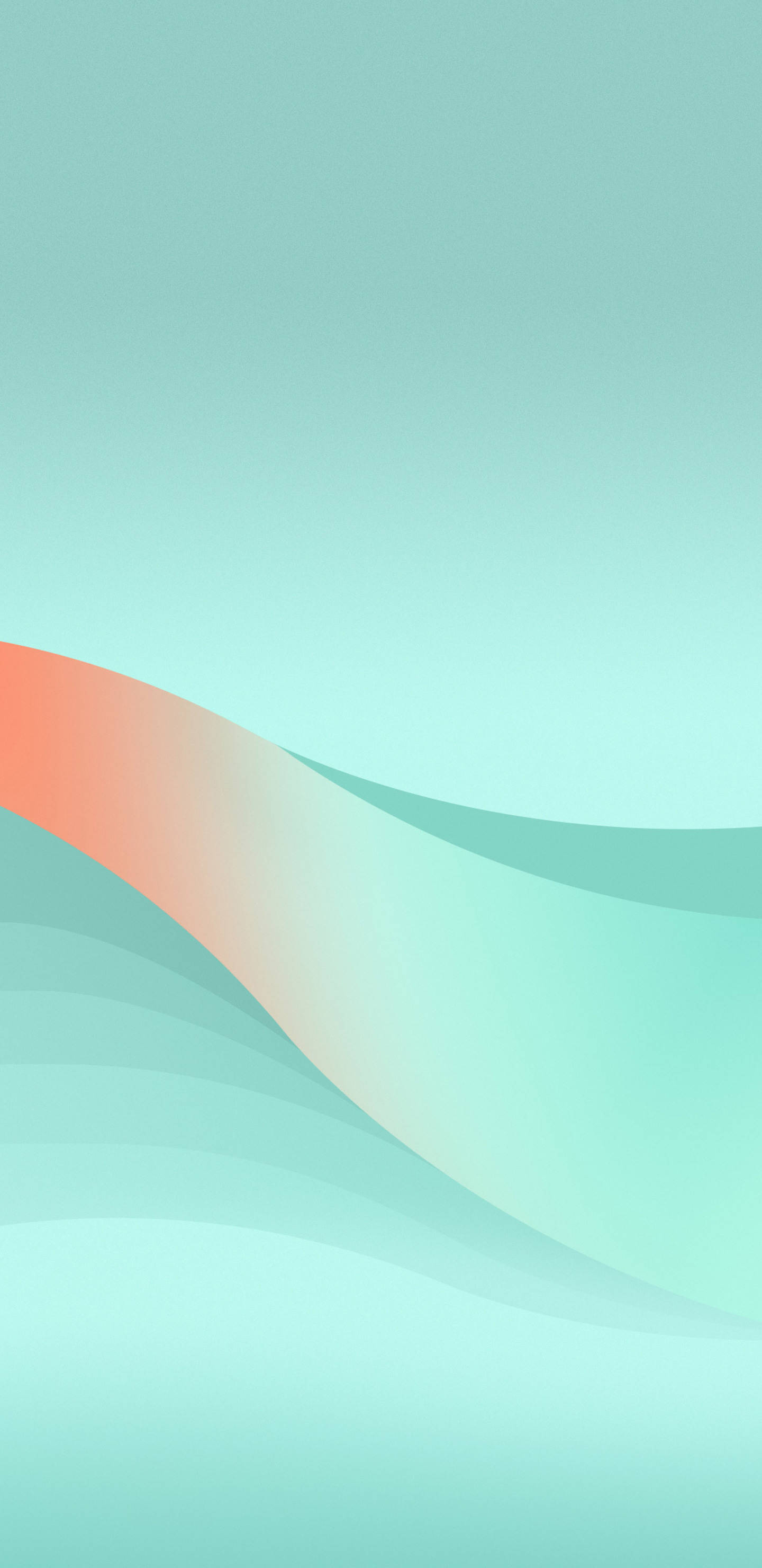 Pixel 3 XL, gradient green wave, teal gradients, 2K Phone Wallpaper