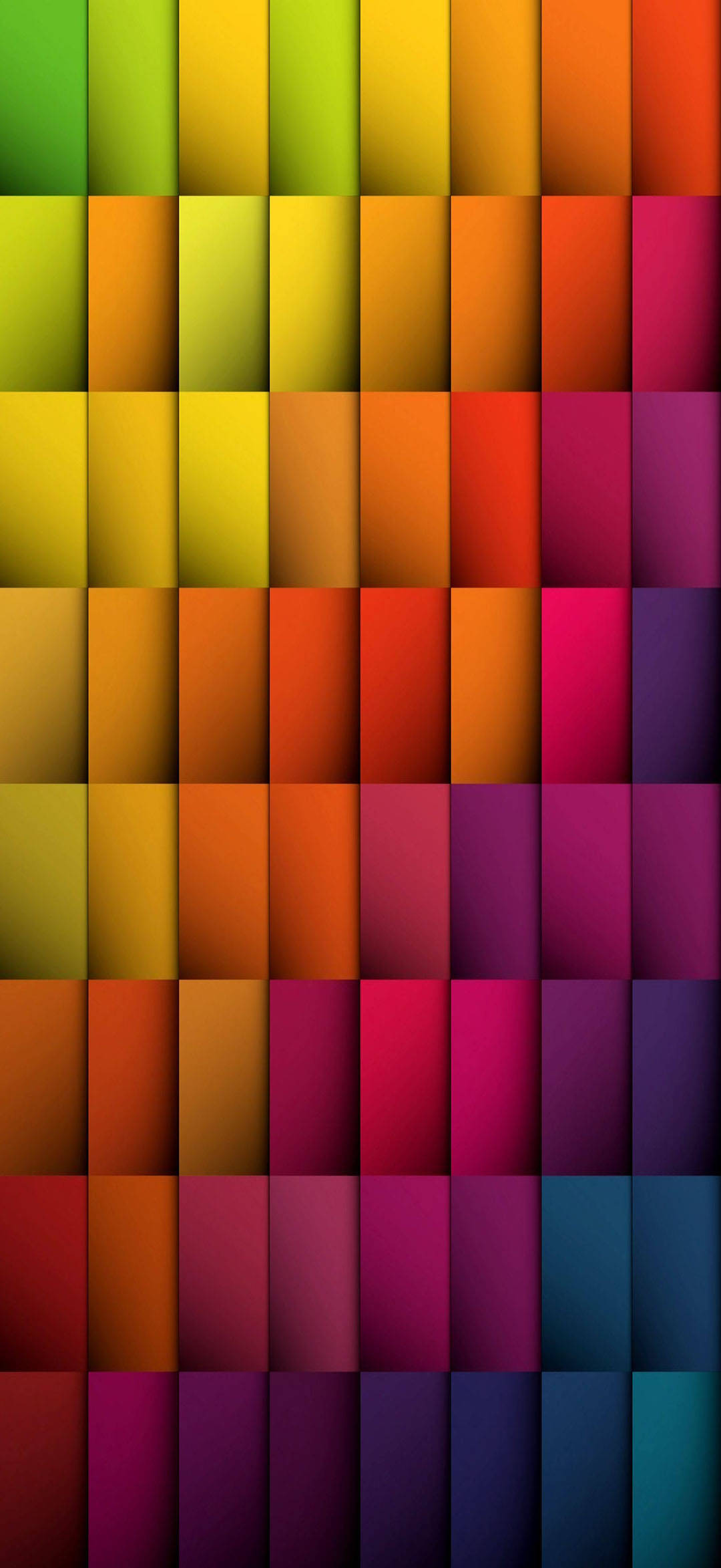 Pixel 5, rainbow grid pattern, green to red to purple to blue, Full HD Phone Wallpaper