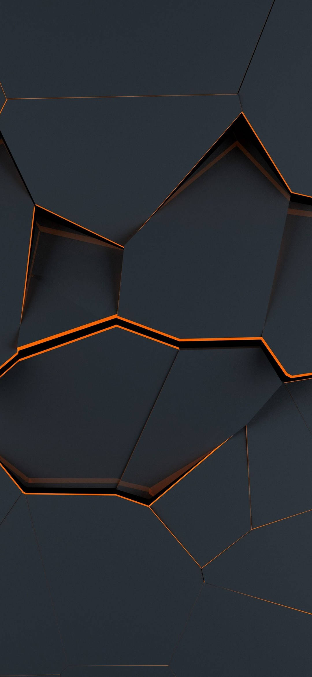 Pixel 5, 3D Cracked Art, dark geometric pattern, Full HD Phone Wallpaper