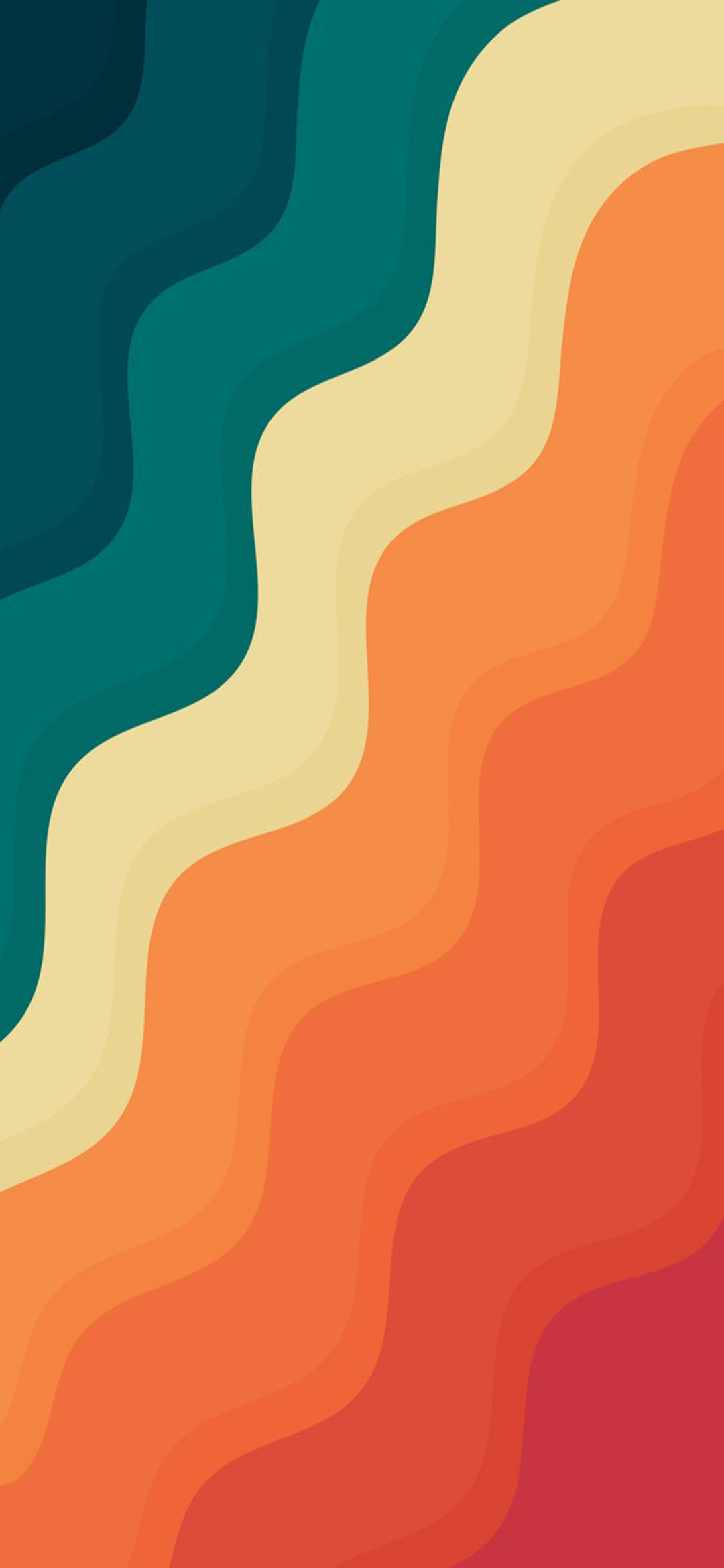 Pixel 5, wavy aesthetic pattern, teal, Full HD Phone Wallpaper