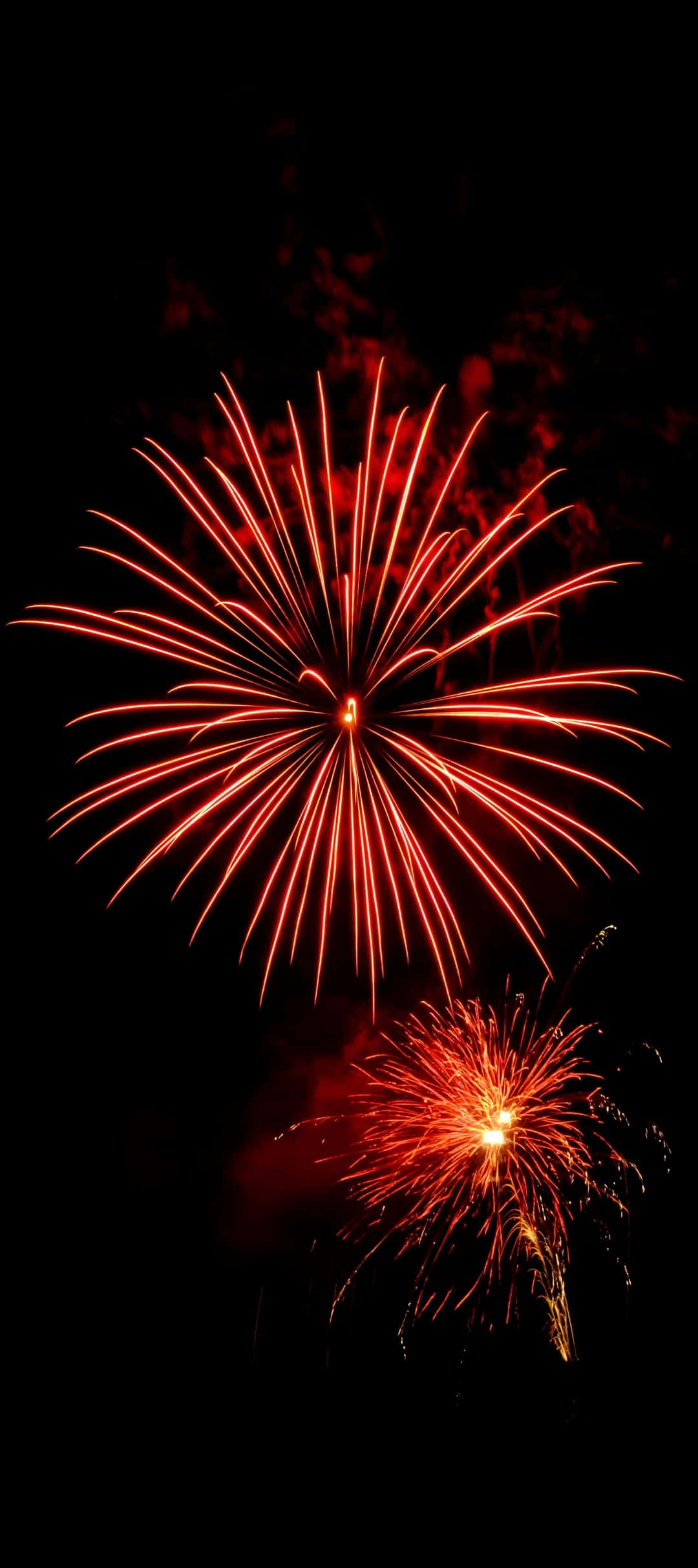 Pixel 9, fireworks, vibrant red, Full HD Phone Wallpaper