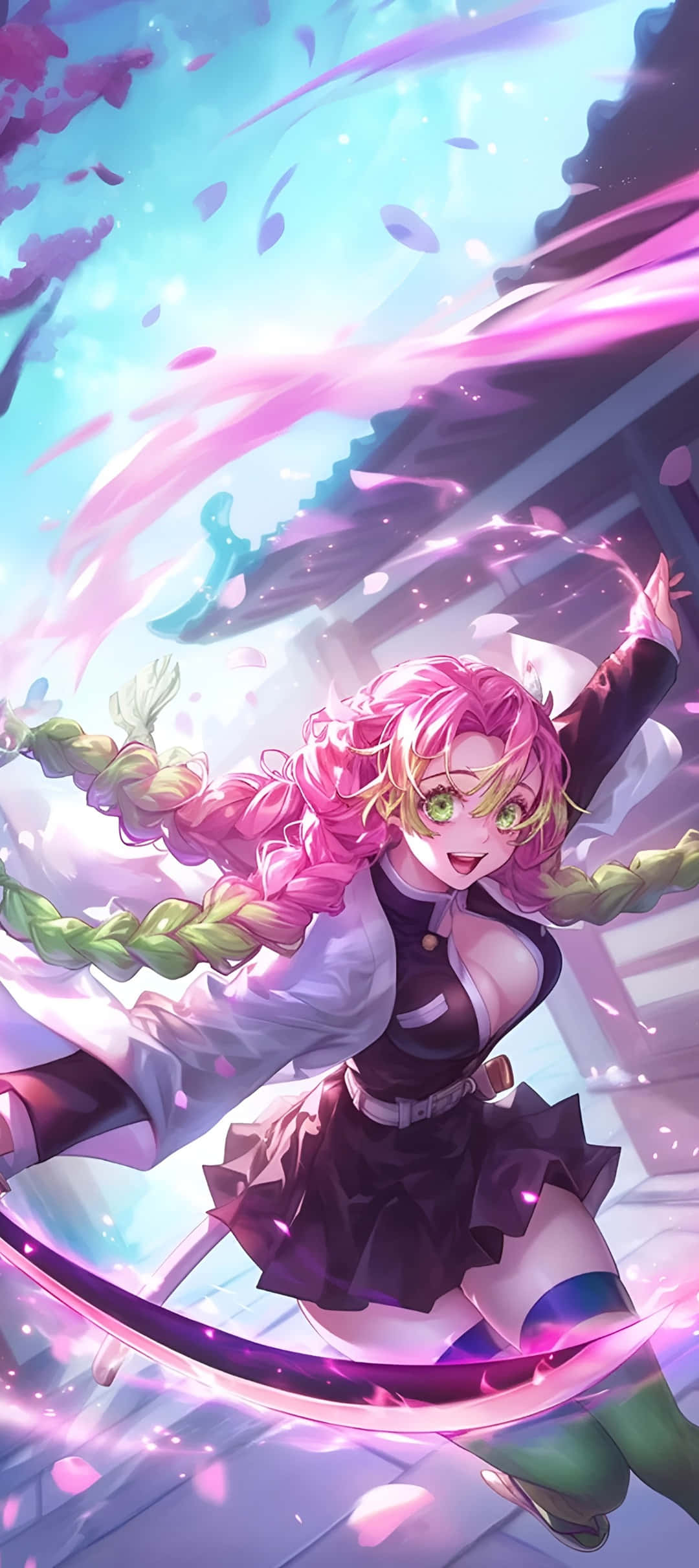 Pixel 9, anime girl, pink hair, Full HD Phone Wallpaper