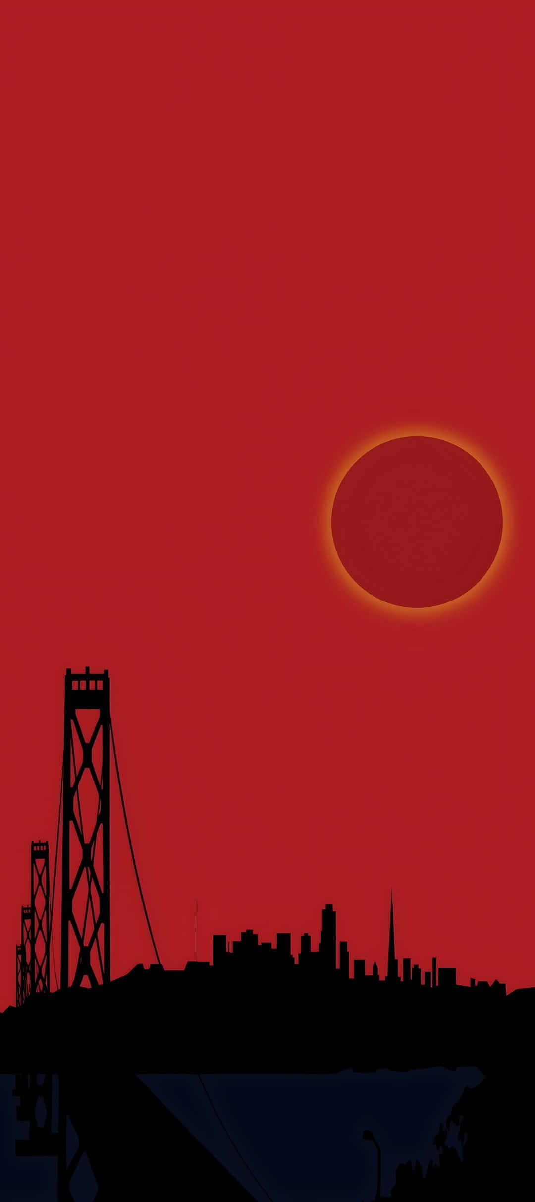 Pixel 9, eclipse, red sky, Full HD Phone Wallpaper