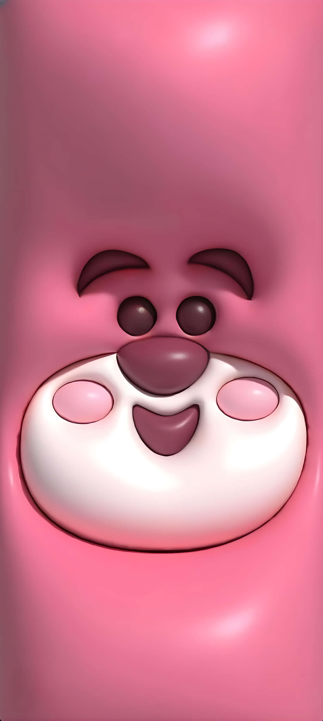Pixel 9a, glossy pink, cartoon bear, 2K Phone Wallpaper