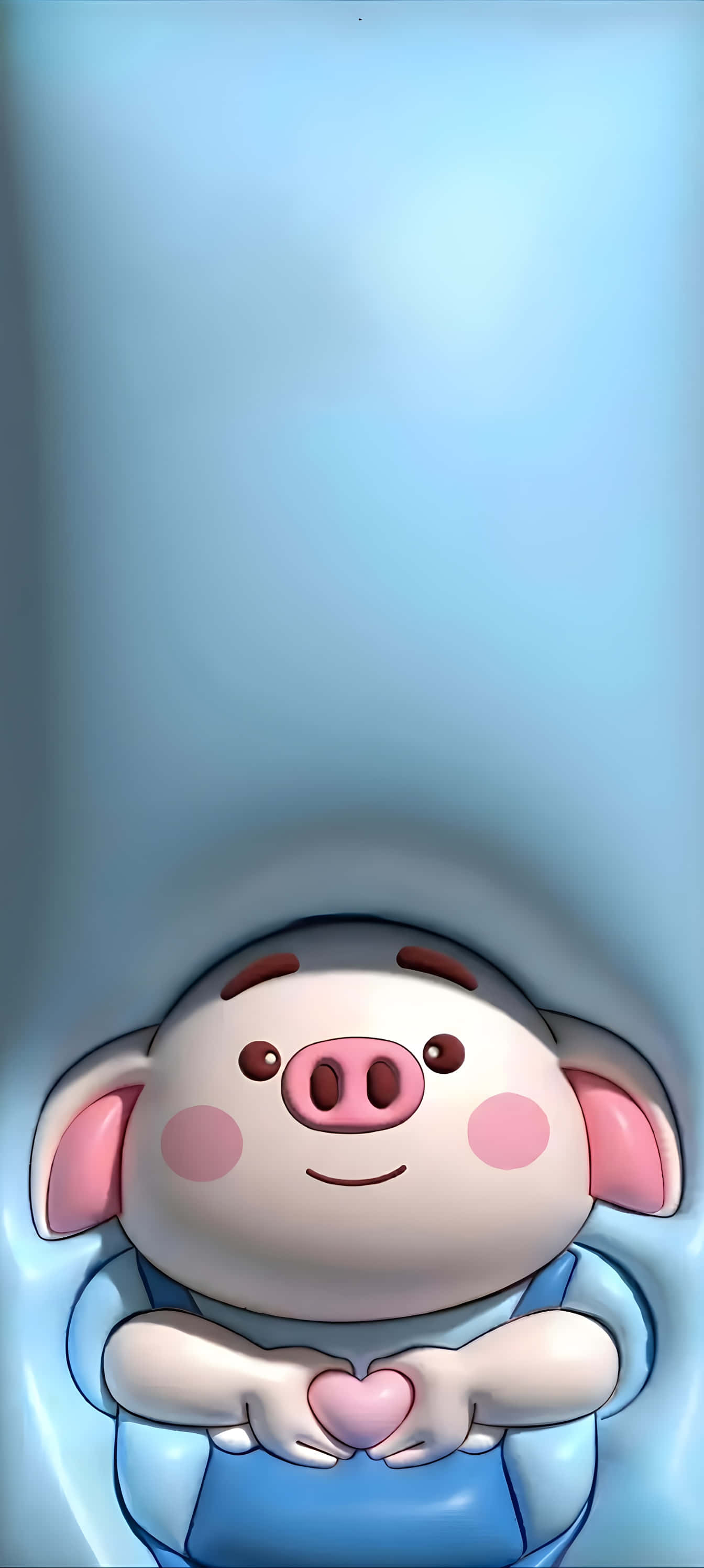 Pixel 9a, cartoon pig, rosy cheeks, 2K Phone Wallpaper
