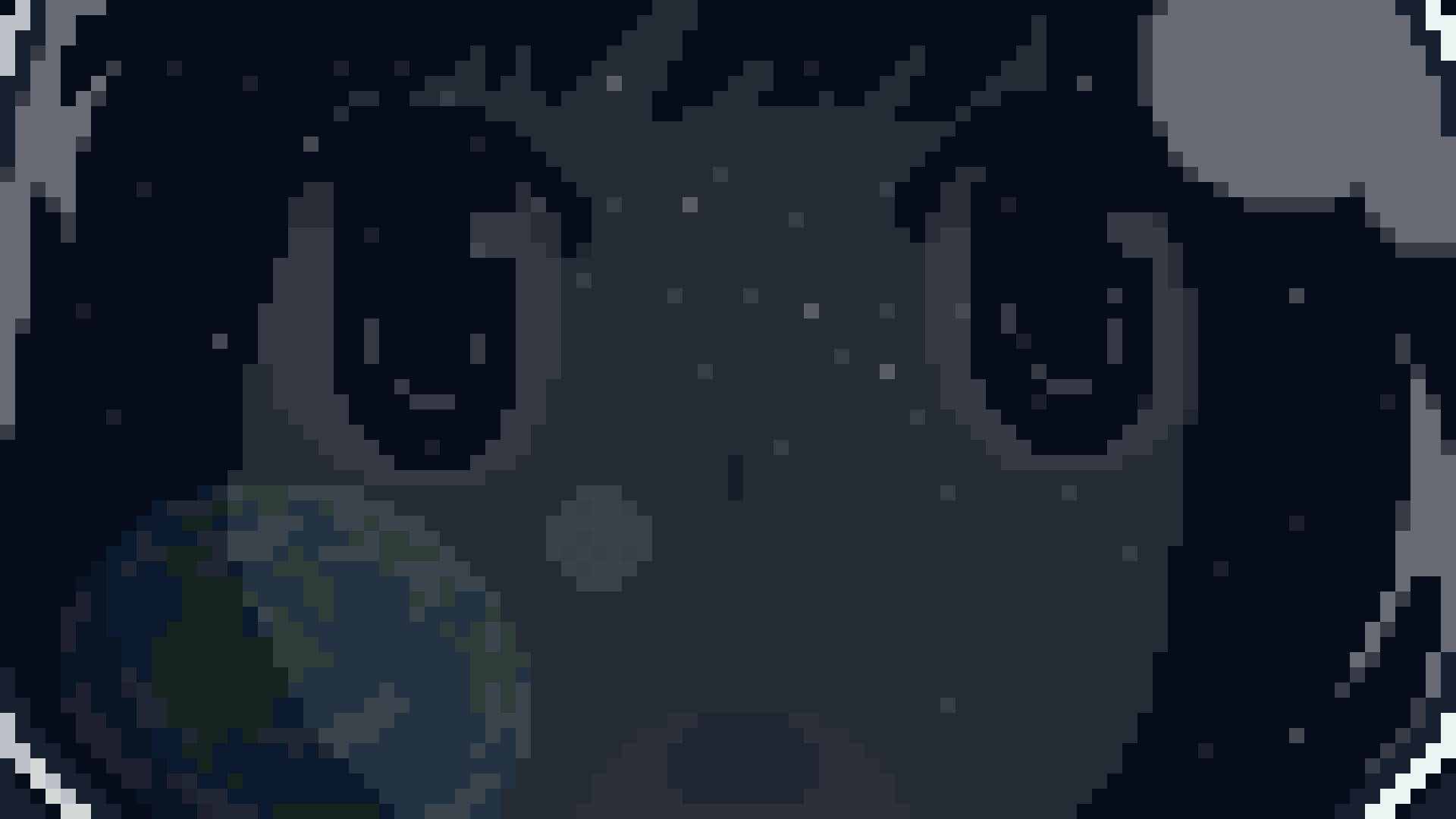 Pixel Art, anime girl face, Earth, Full HD Desktop Wallpaper