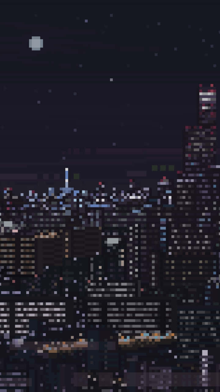 Pixel Phone, city skyline, night, HD Phone Wallpaper