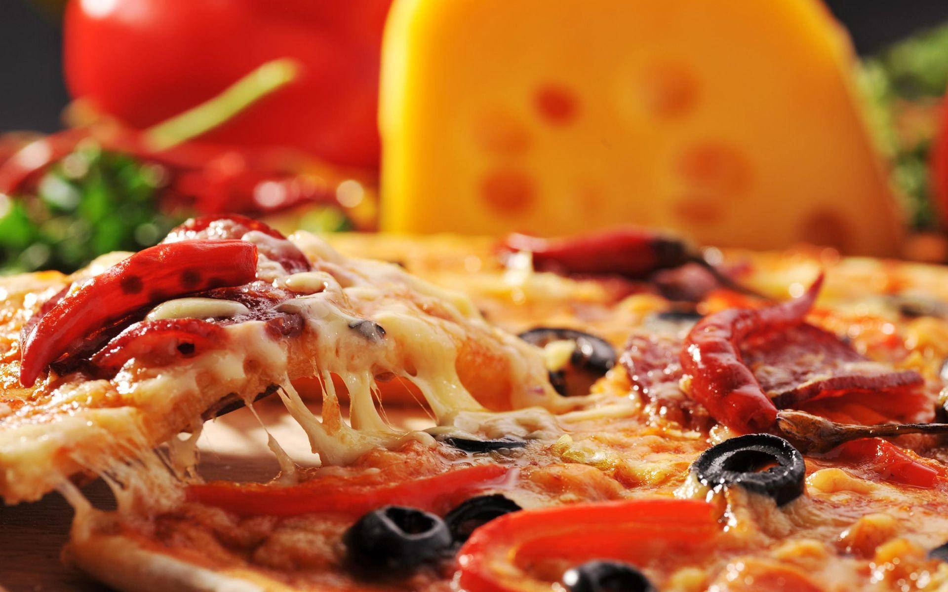 Pizza Hut, mozzarella cheese, red peppers, Full HD Desktop Wallpaper