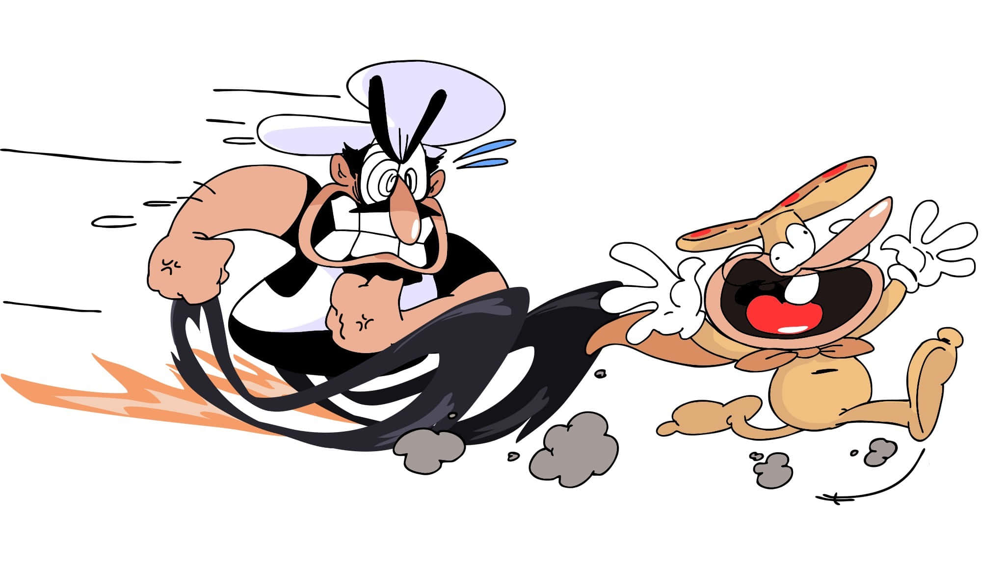 Pizza Tower, cartoon chef, joyful rabbit, Full HD Desktop Wallpaper