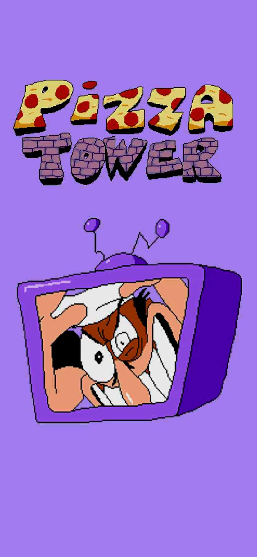 Pizza Tower, purple background, pizza-slice letters, HD Phone Wallpaper
