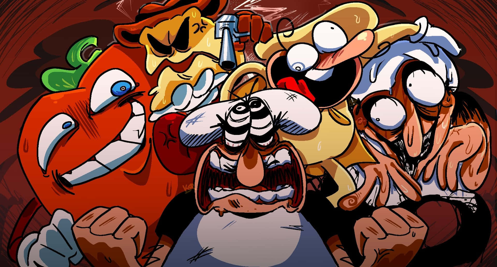 Pizza Tower, characters, showdown, Full HD Desktop Wallpaper