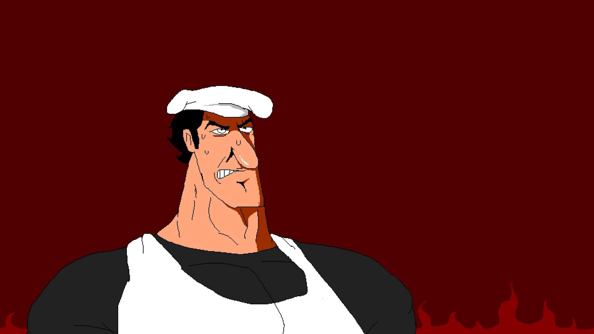 Pizza Tower, cartoon chef, white hat, Full HD Desktop Wallpaper