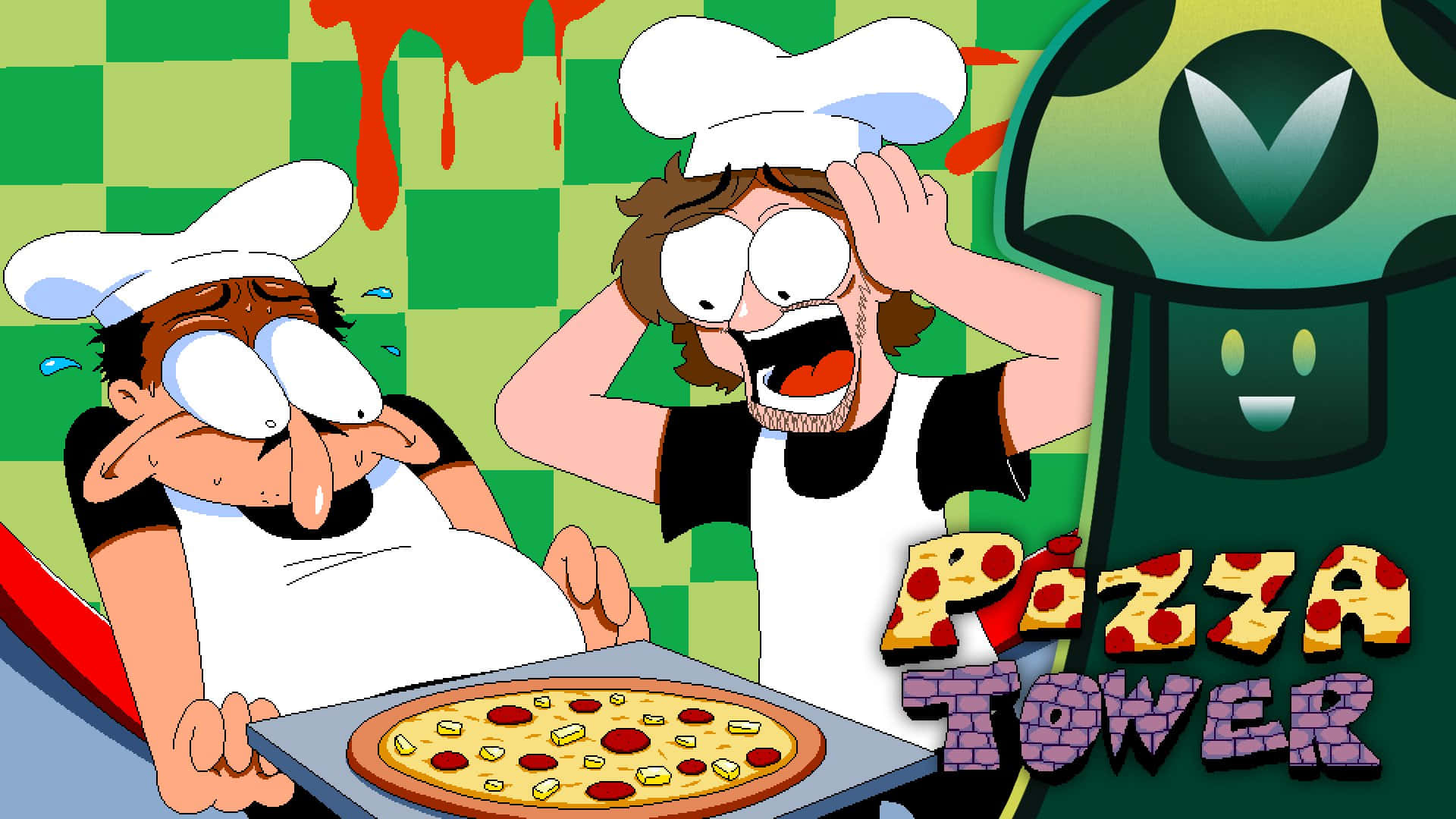 Pizza Tower, cartoon chefs, white uniforms, Full HD Desktop Wallpaper
