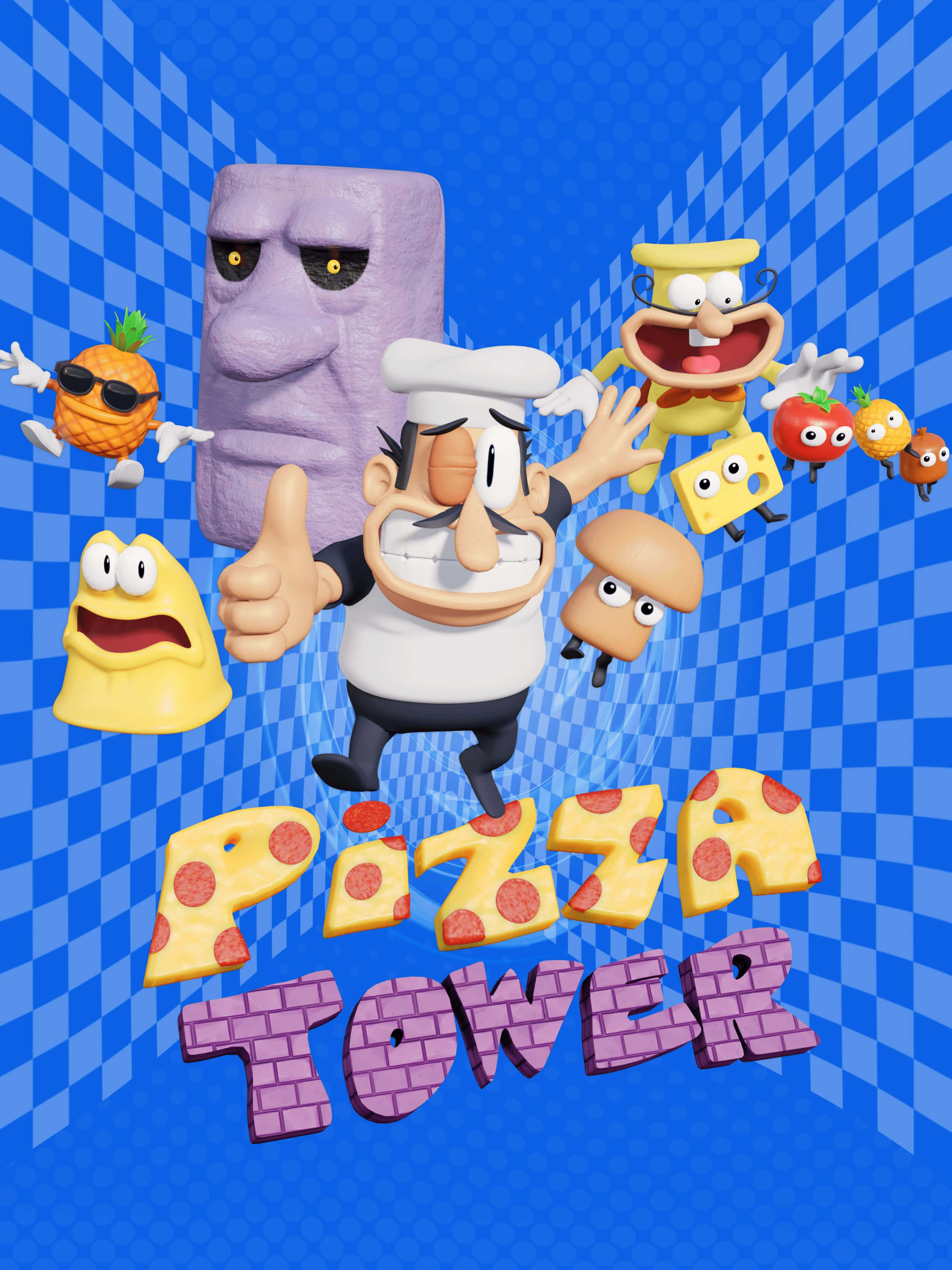 Pizza Tower, chef, quirky food characters, 4K Phone Wallpaper