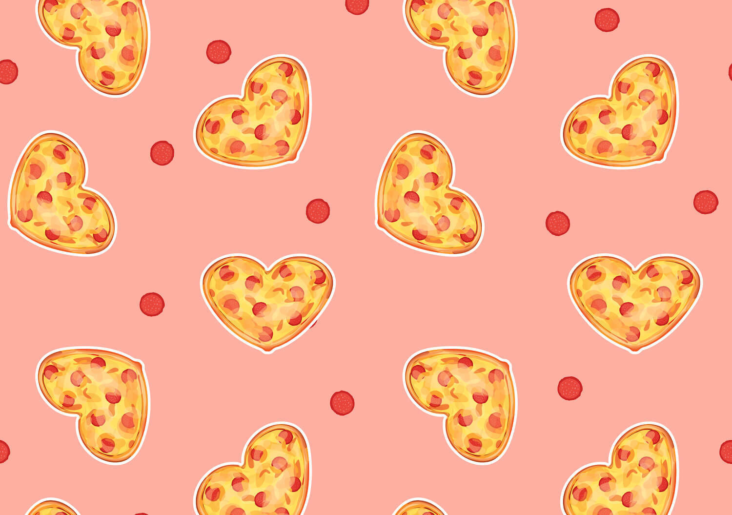 Tumblr Valentines Day, Pizza Heart Pattern, heart-shaped pepperoni pizza slices, HD Desktop Wallpaper