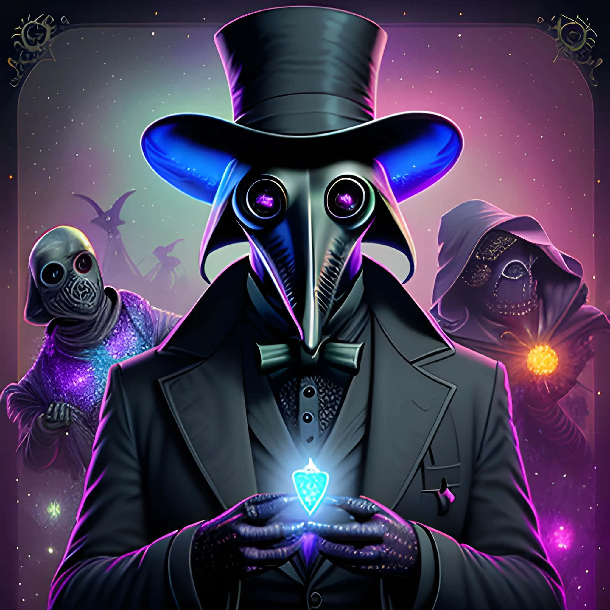plague doctor, top hat, mask, Full HD Desktop Wallpaper