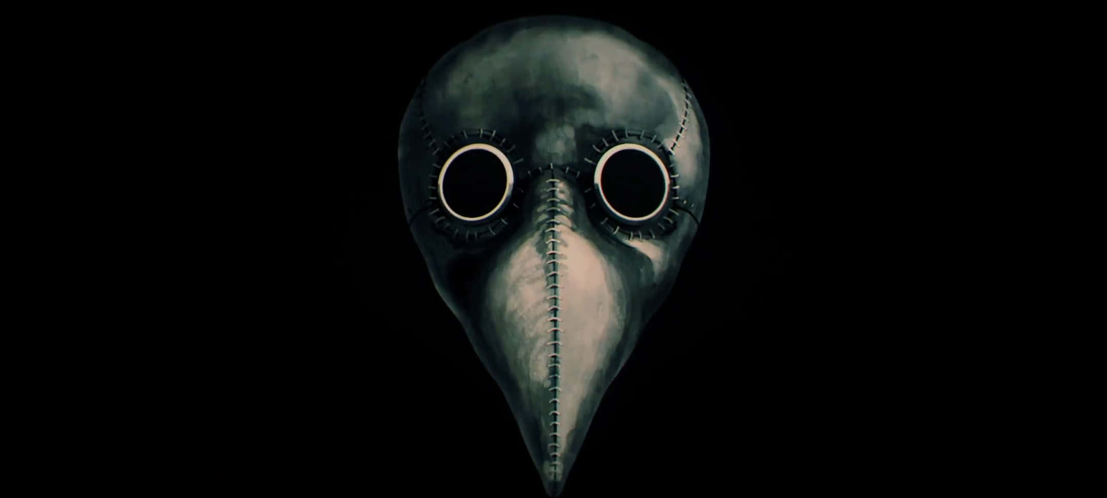 plague doctor mask, stitched seams, long beak, Full HD Desktop Wallpaper