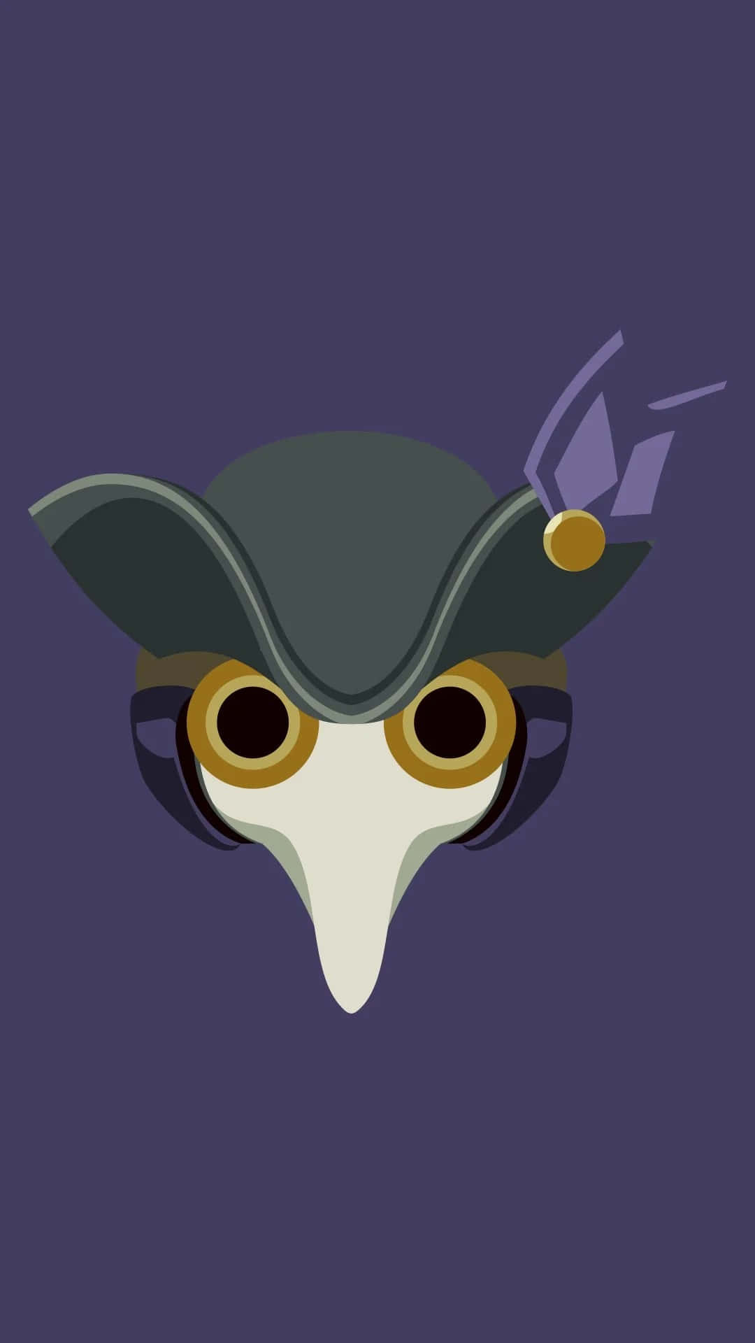 plague doctor mask, curved hat, feather, Full HD Phone Wallpaper