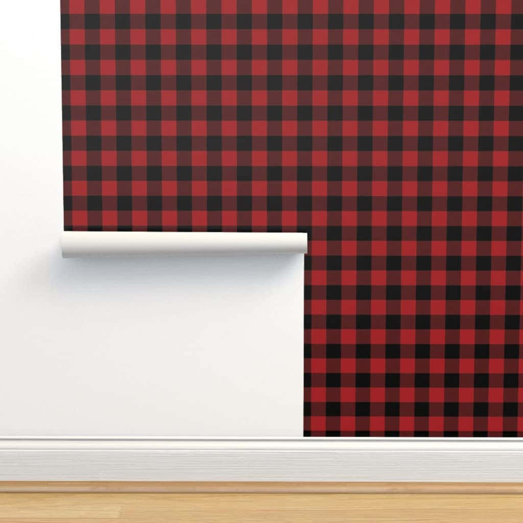 black and red plaid, buffalo check, white wall corner, SD Desktop Wallpaper