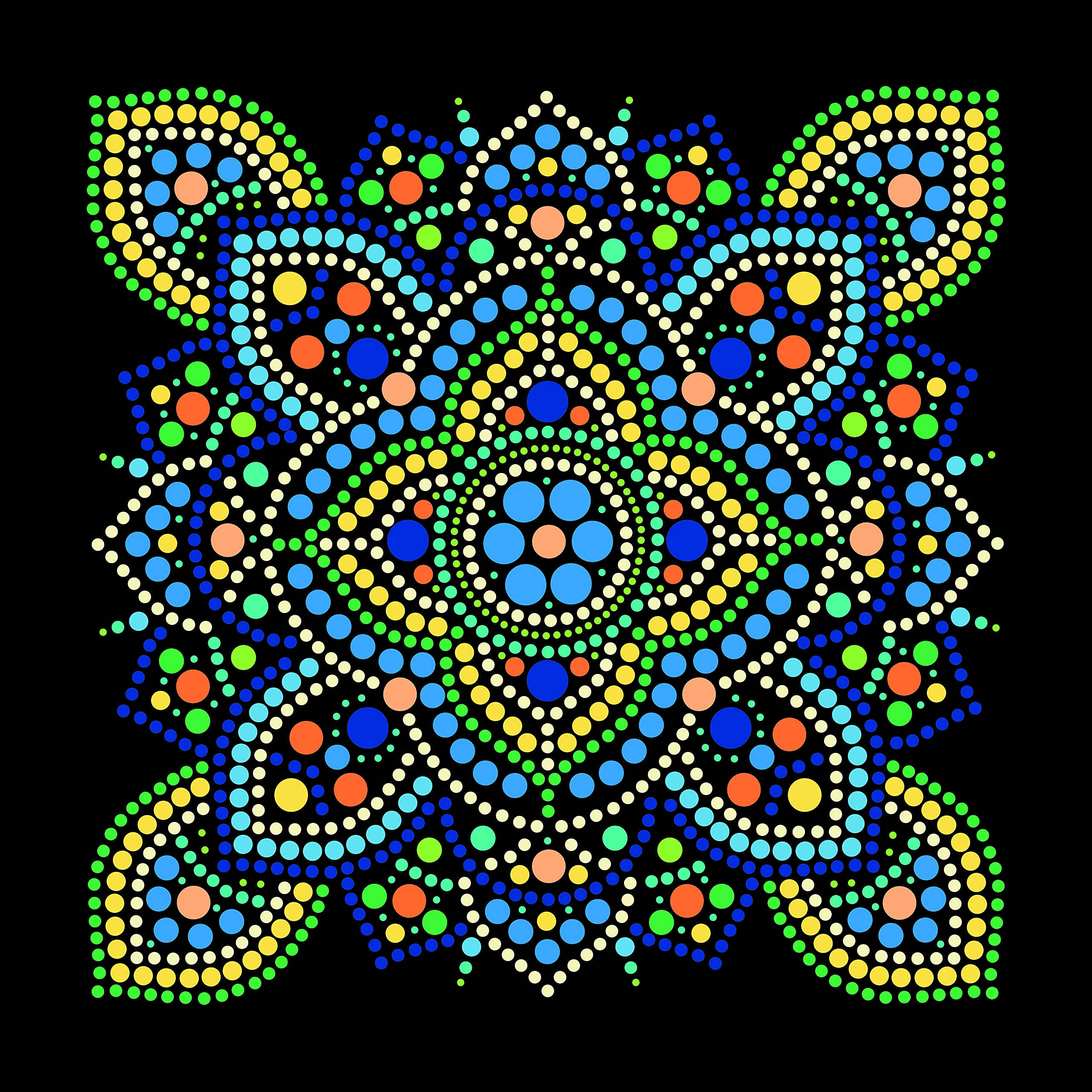plaid, traditional mandala pattern, colorful dots, 2K Desktop Wallpaper