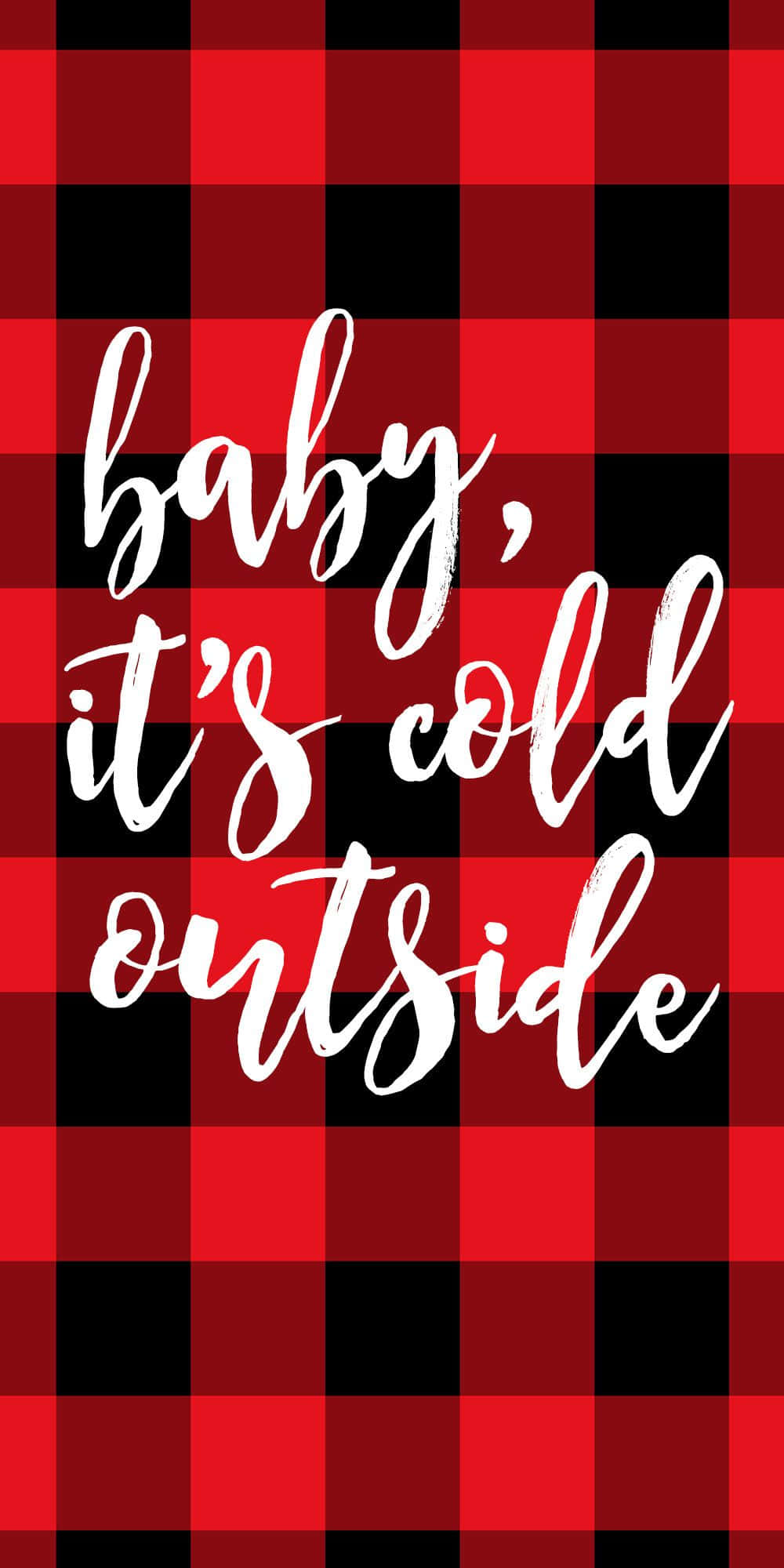 black and red plaid, red and black plaid, white cursive text, Full HD Phone Wallpaper