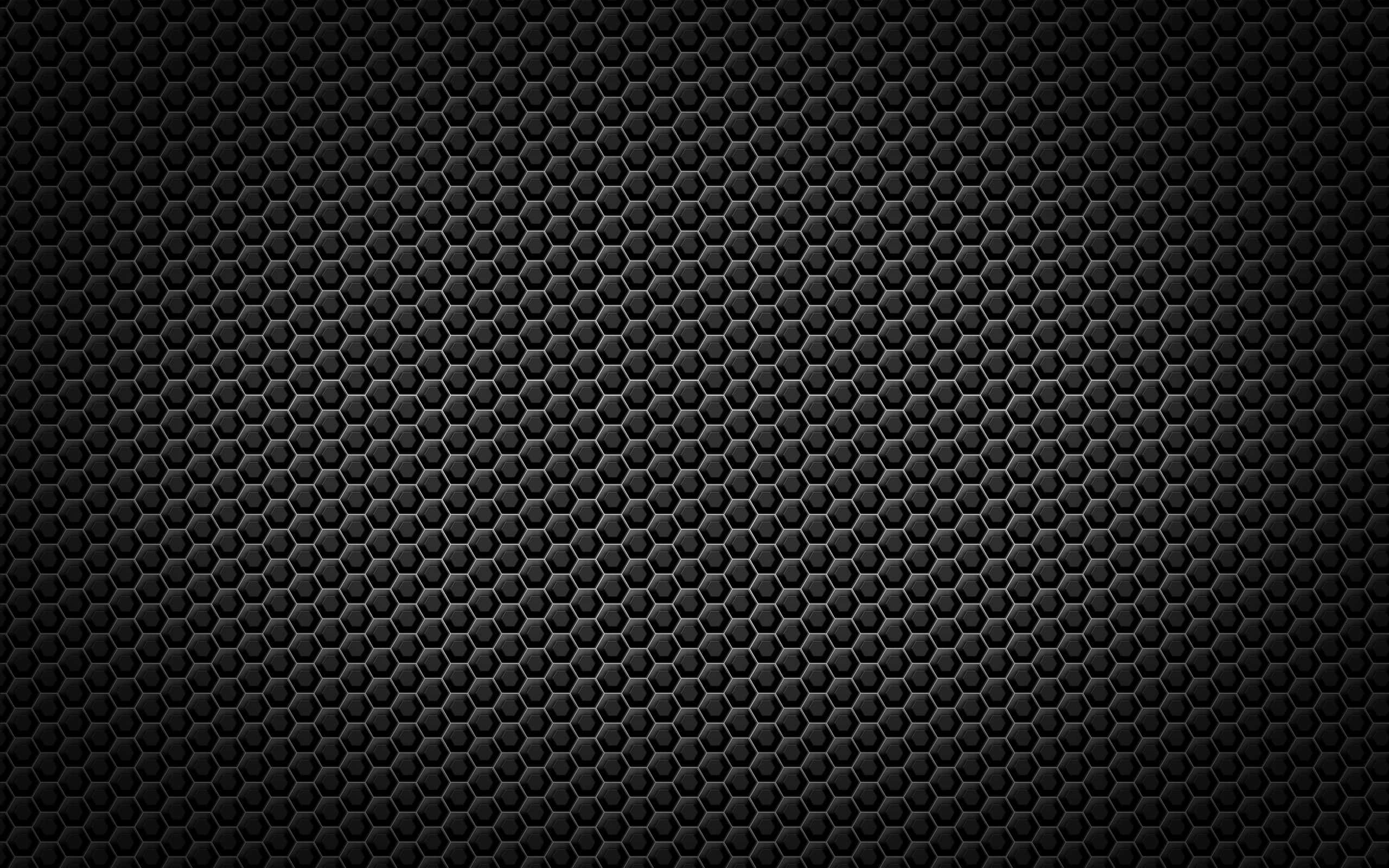 Plain Black Desktop, hexagon patterns, textured wallpaper, 2K Desktop Wallpaper