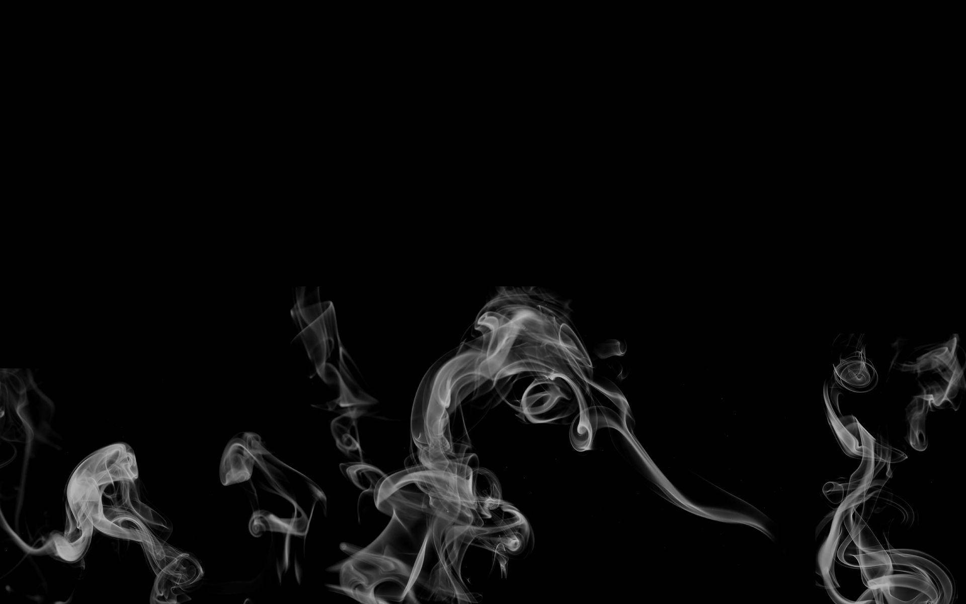 Black Smoke, stark black background, ethereal white smoke, Full HD Desktop Wallpaper