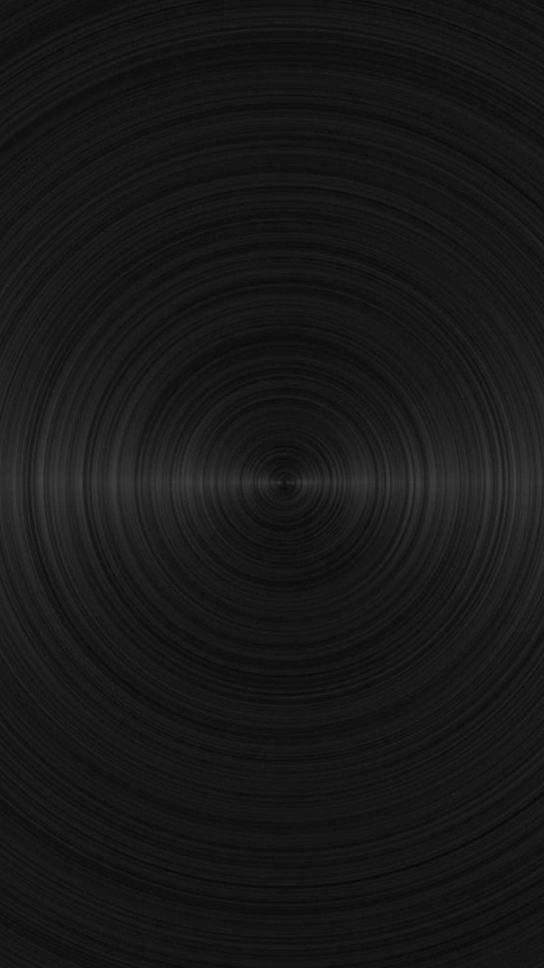 Plain Black iPhone, vinyl record, concentric circular grooves, Full HD Phone Wallpaper