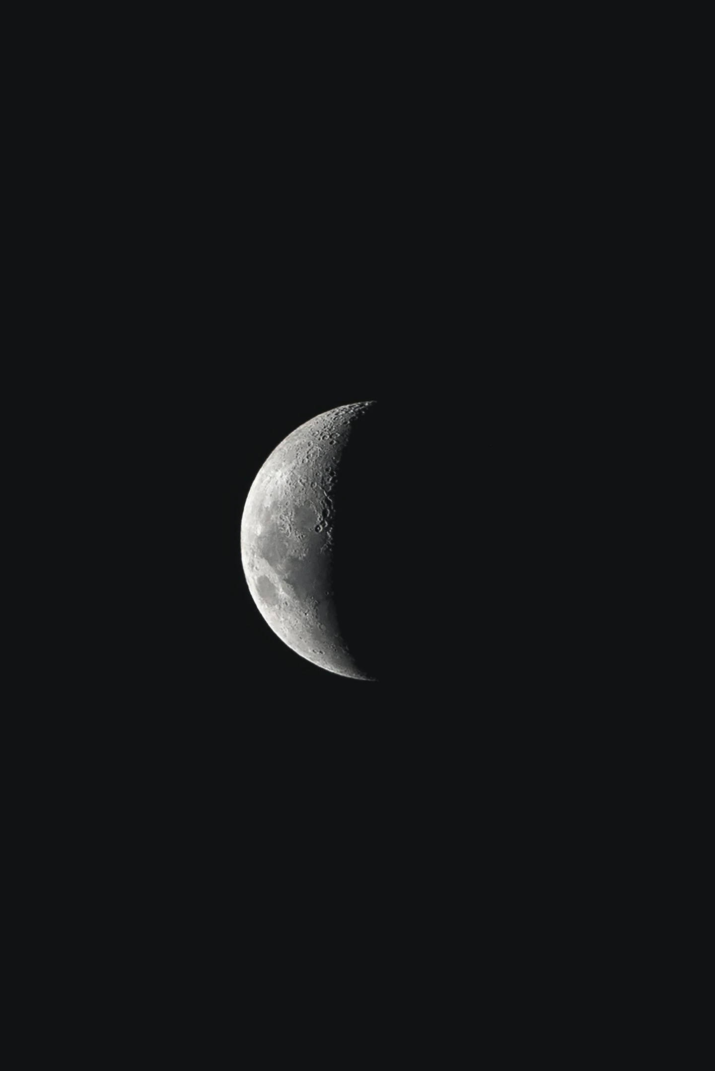 Plain Black iPhone, Dark Moon, crescent moon, Full HD Phone Wallpaper