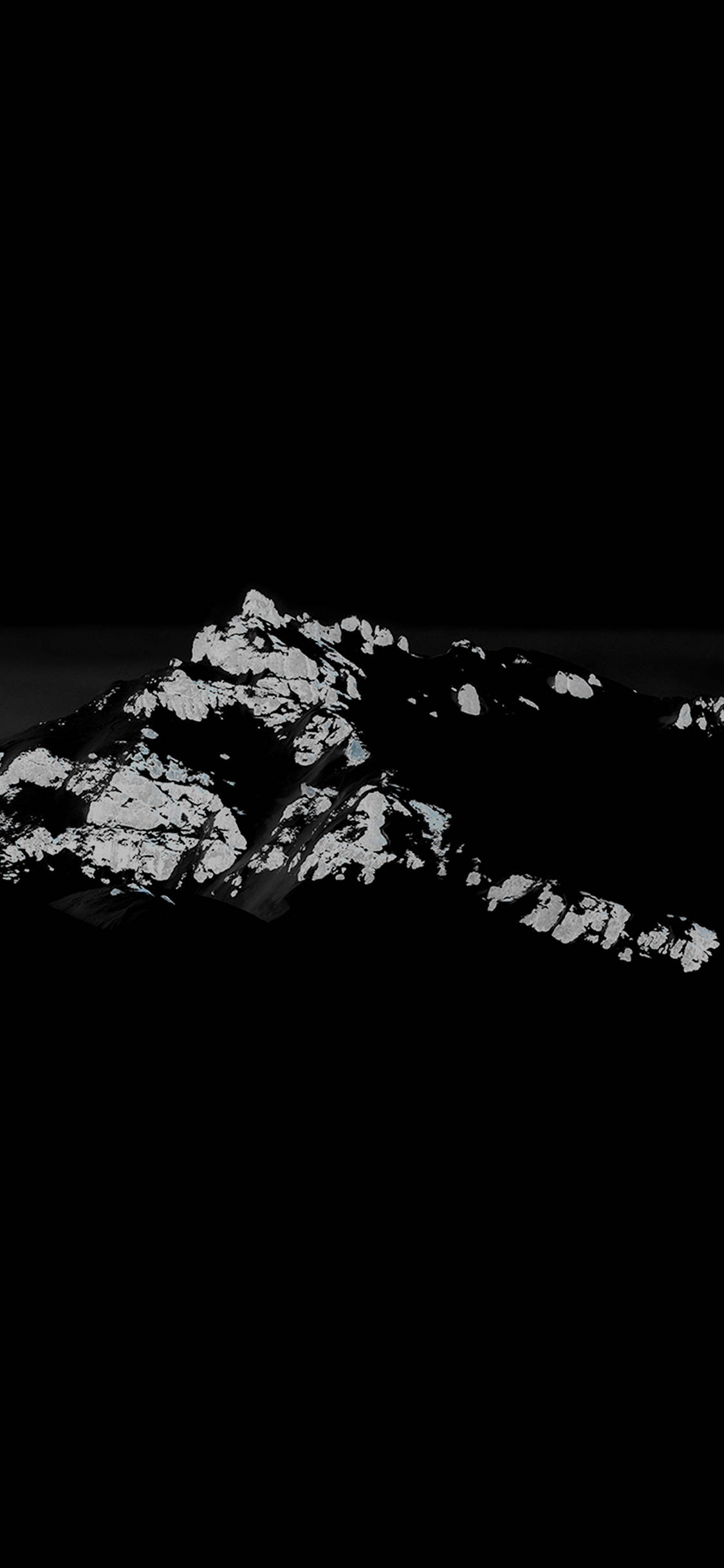 Plain Black iPhone, snow-capped mountains, pitch black void, Full HD Phone Wallpaper