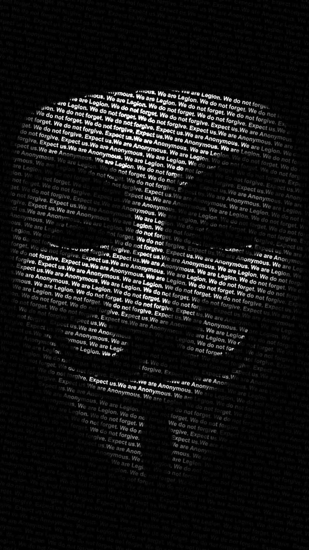 Plain Black iPhone, white on black background, We are Legion We do not forget We do not forgive, Full HD Phone Wallpaper