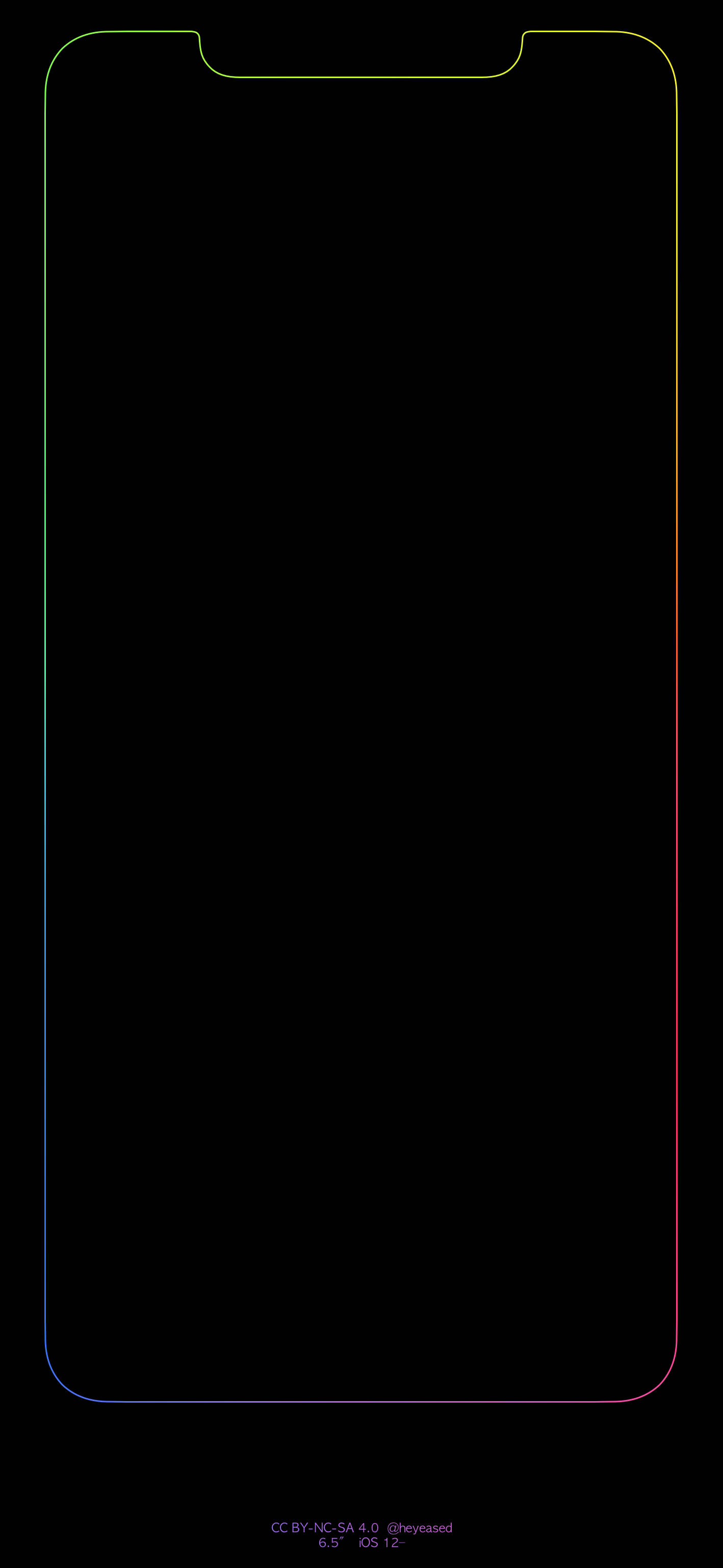 iPhone, black, glowing rainbow border, 2K Phone Wallpaper