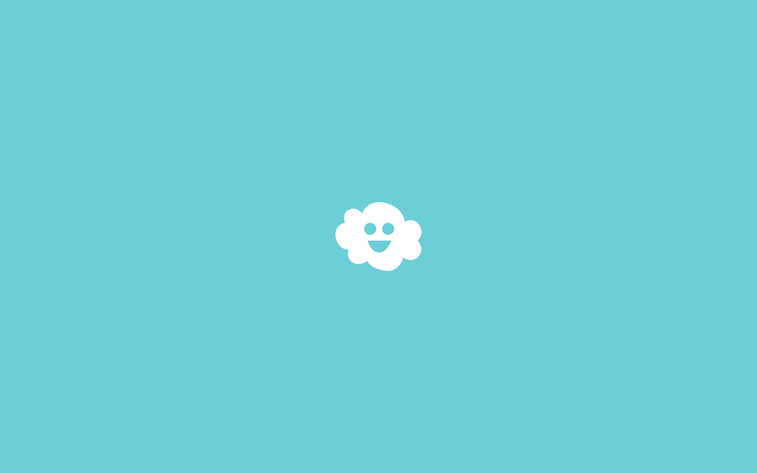 smiling cloud, white, turquoise, 2K Desktop Wallpaper