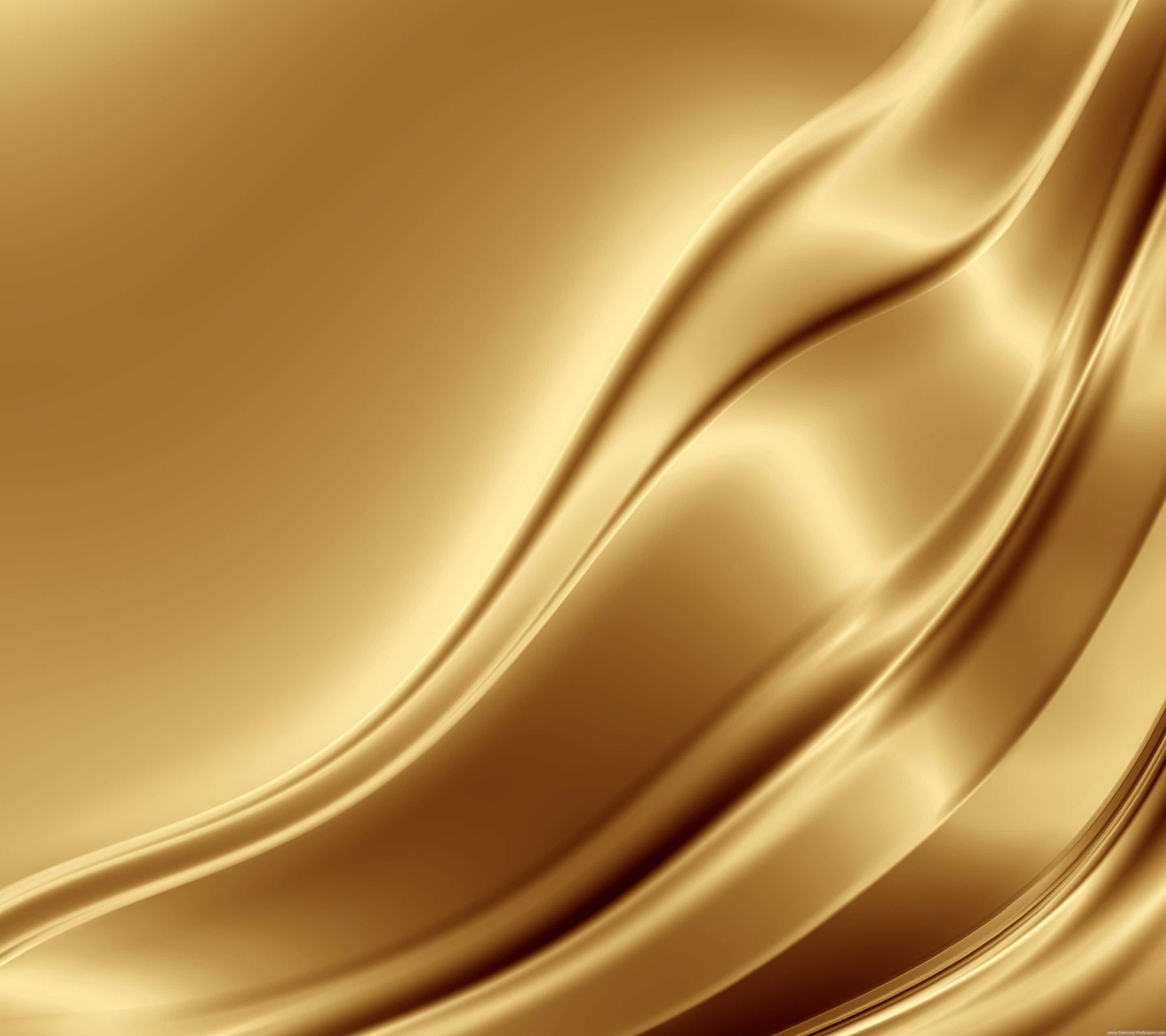 metallic gold, gold silk, wavy lines, 2K Desktop Wallpaper