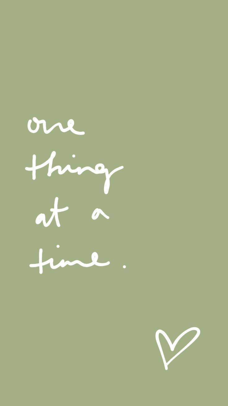 Plain Green, sage green, white handwritten text, HD Phone Wallpaper